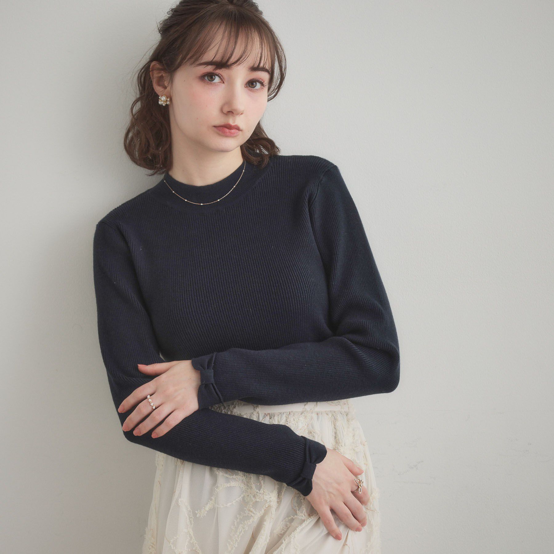 Couture broach「【洗える・着映え】袖リボン リブニット」|ニット・セーター|