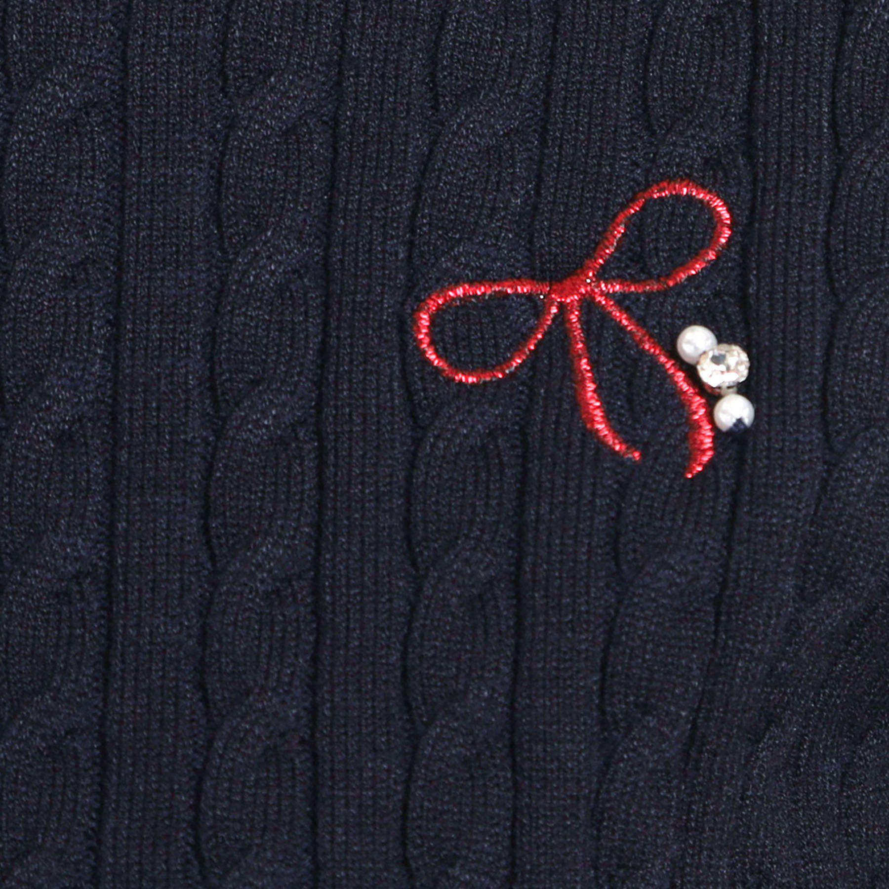 Couture broach「【洗える】リボンエンブロ細ケーブルニット」|ニット・セーター|