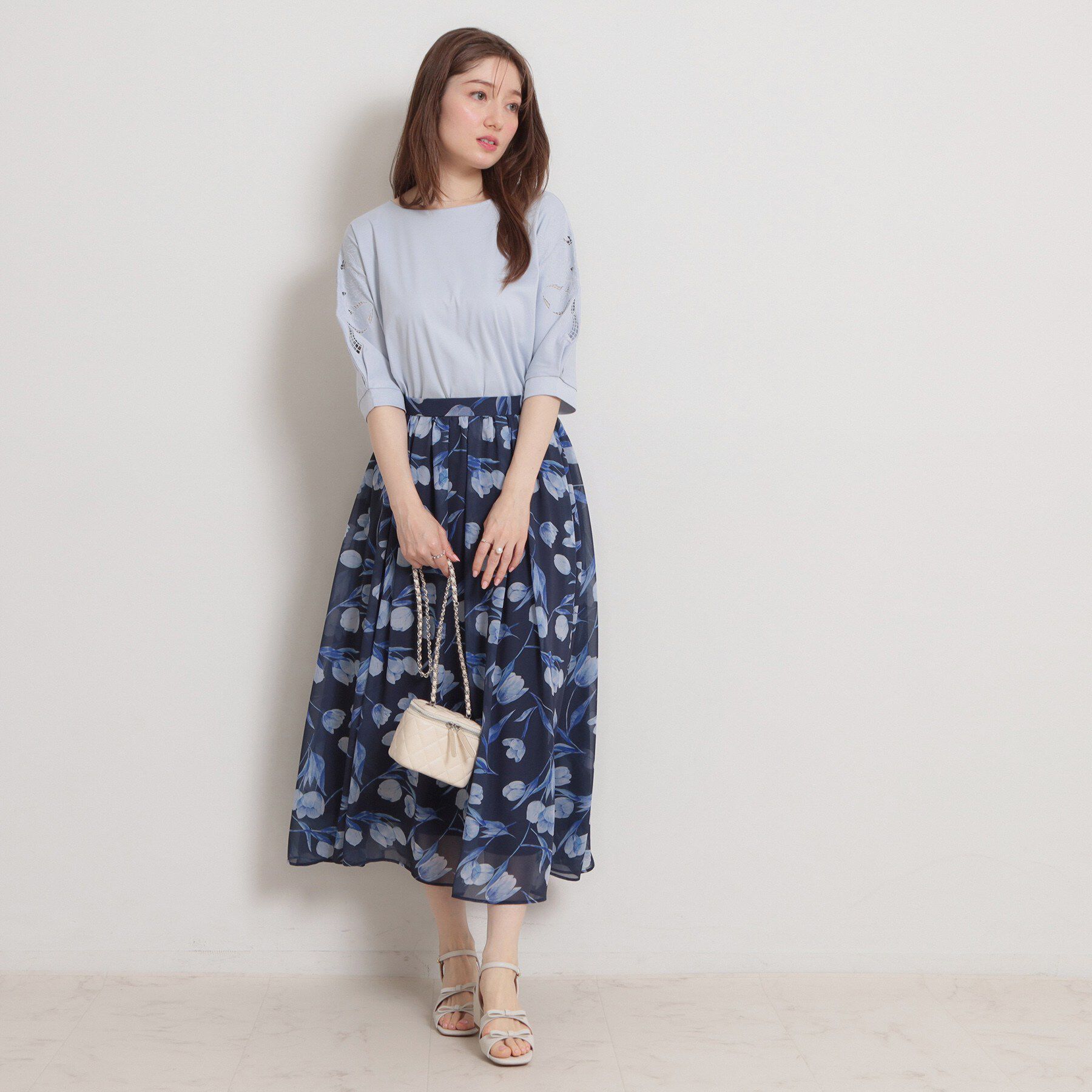 Couture broach「【接触冷感・UVカット】60シルケット エンブロドルマントップス」|Tシャツ・カットソー|