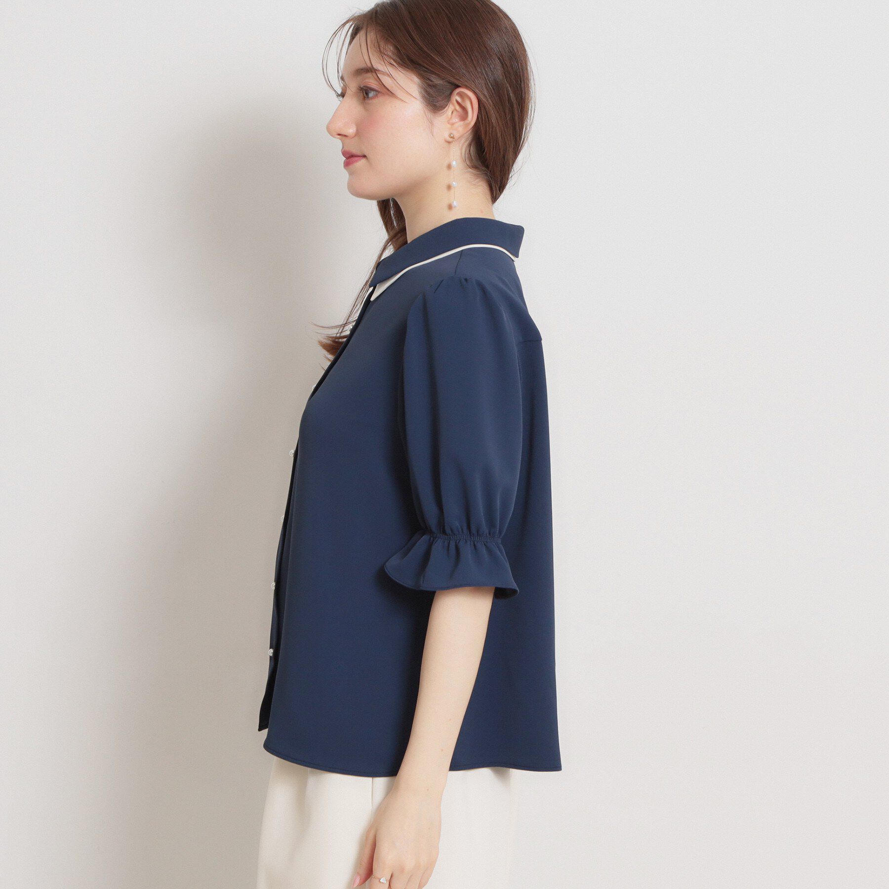 Couture broach「【通勤】ダブルカラー ブラウス」|シャツ・ブラウス|