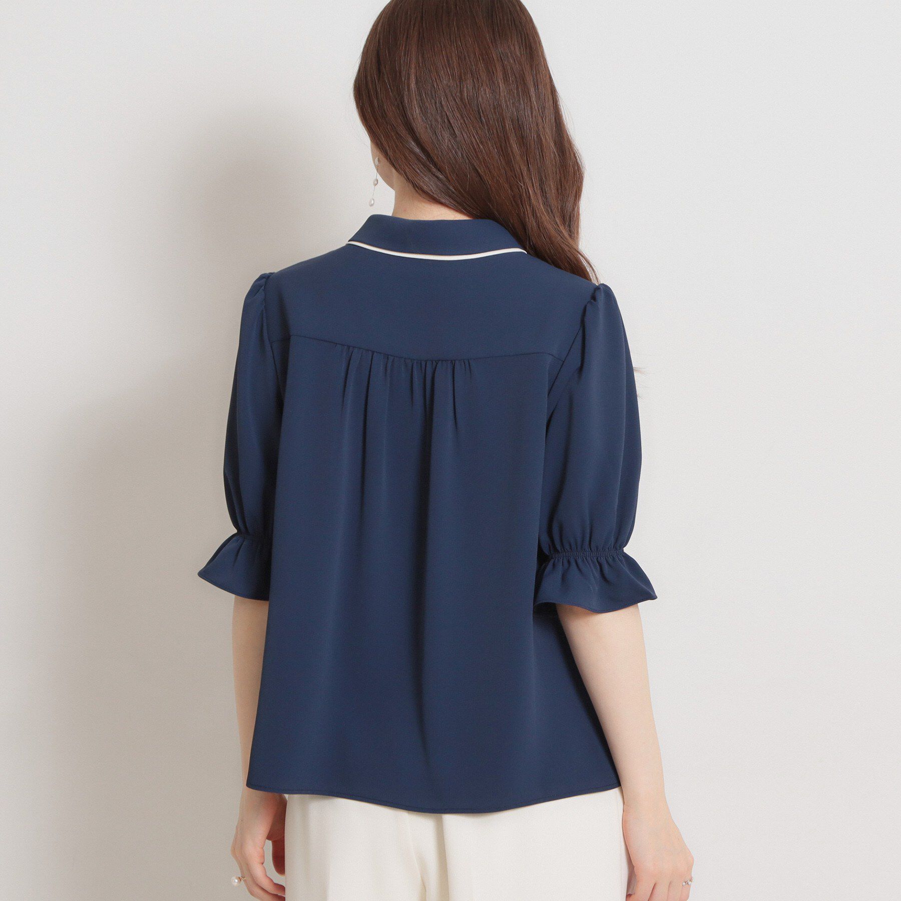 Couture broach「【通勤】ダブルカラー ブラウス」|シャツ・ブラウス|