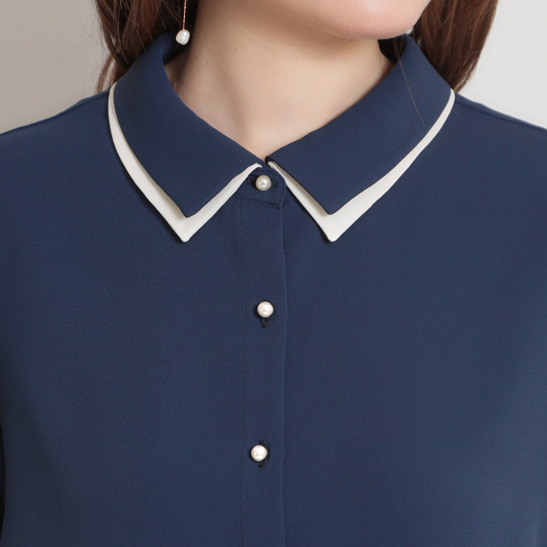 Couture broach「【通勤】ダブルカラー ブラウス」|シャツ・ブラウス|