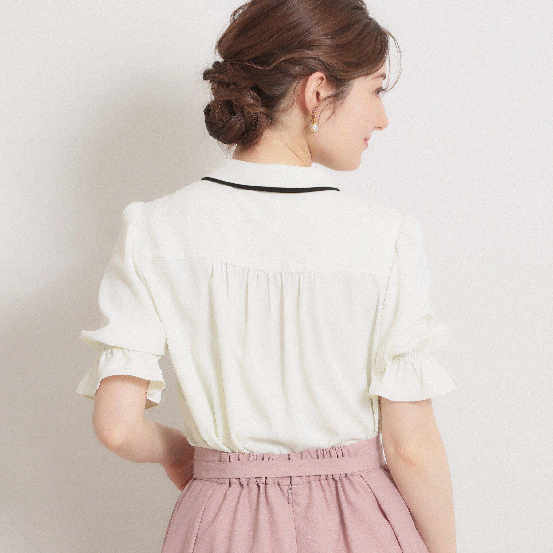 Couture broach「【通勤】ダブルカラー ブラウス」|シャツ・ブラウス|