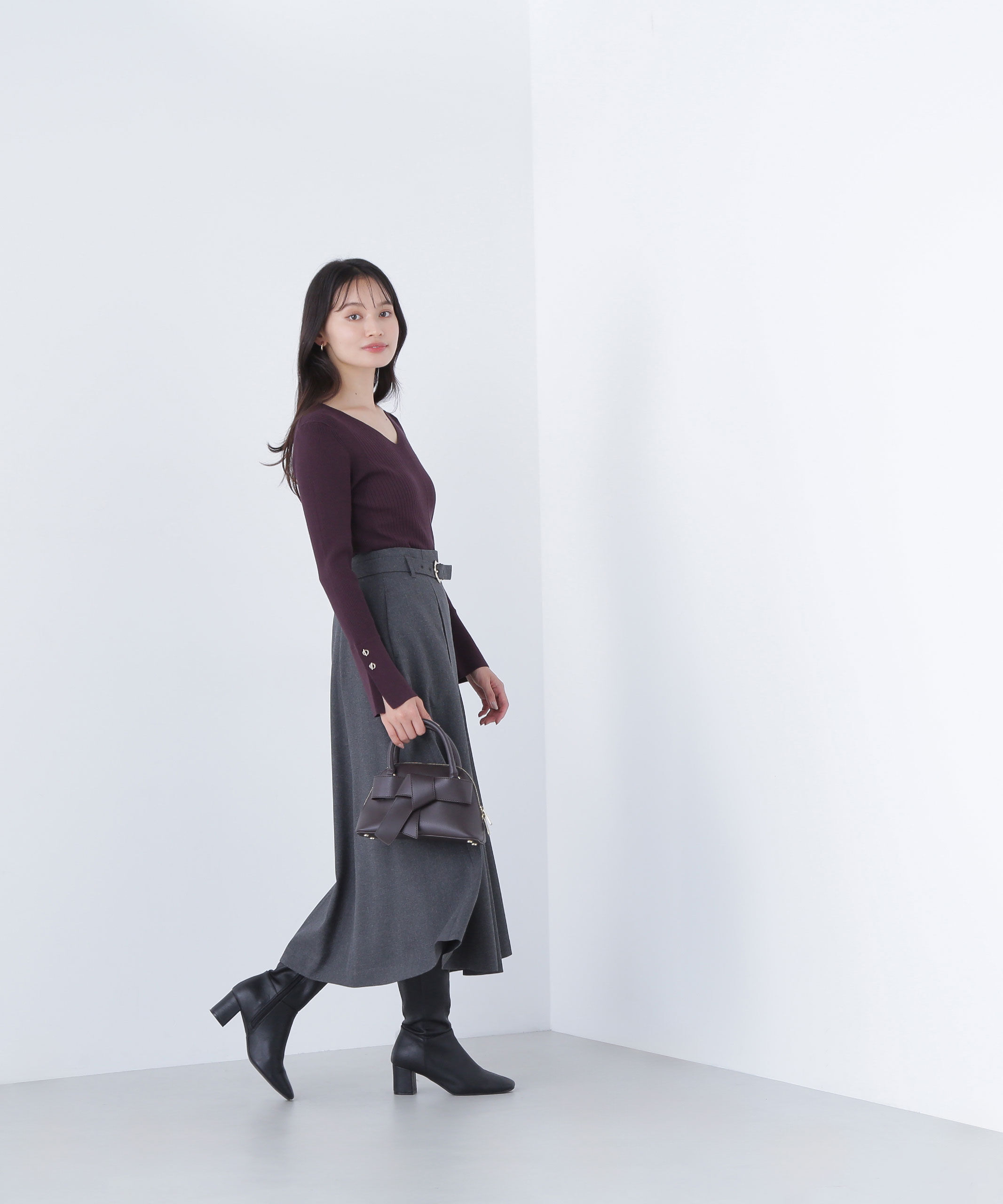  「メタルバックルフレアスカート」|スカート|