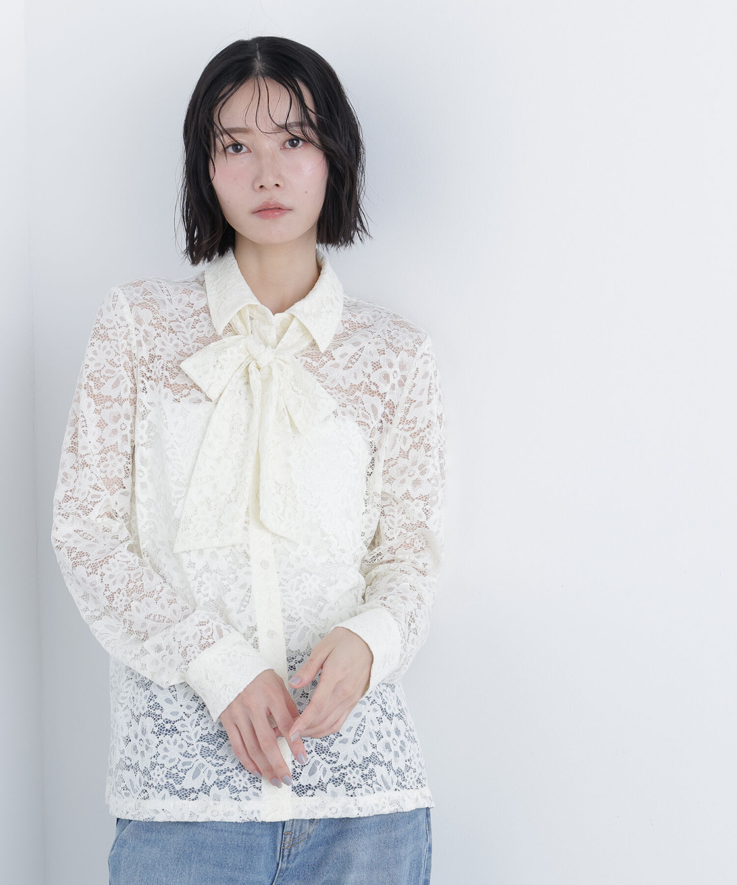  「〈N.〉レースボウタイブラウス」|シャツ・ブラウス|