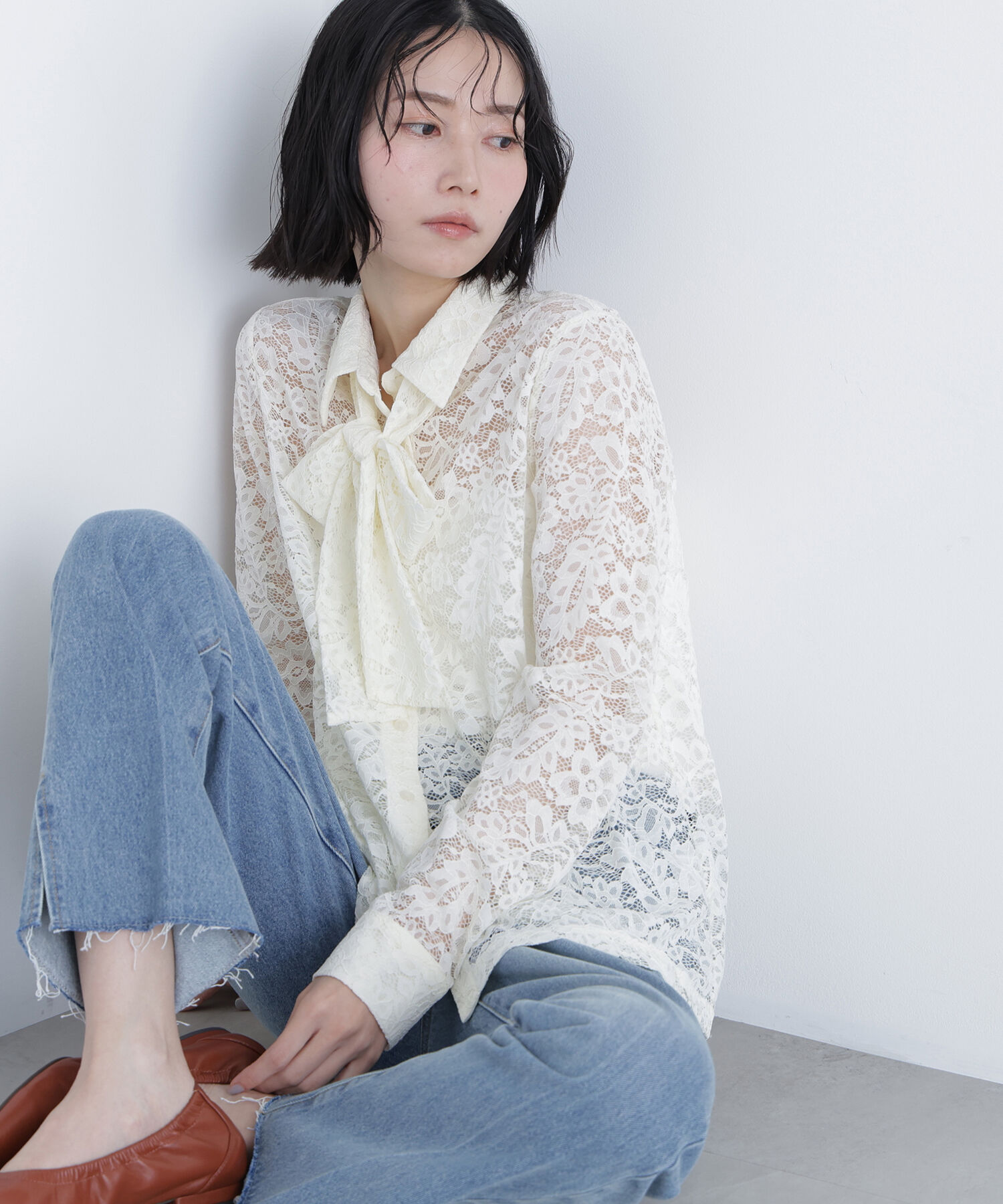  「〈N.〉レースボウタイブラウス」|シャツ・ブラウス|