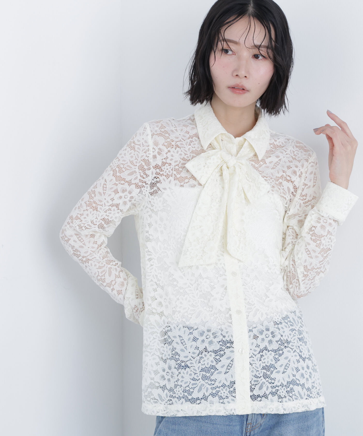  「〈N.〉レースボウタイブラウス」|シャツ・ブラウス|