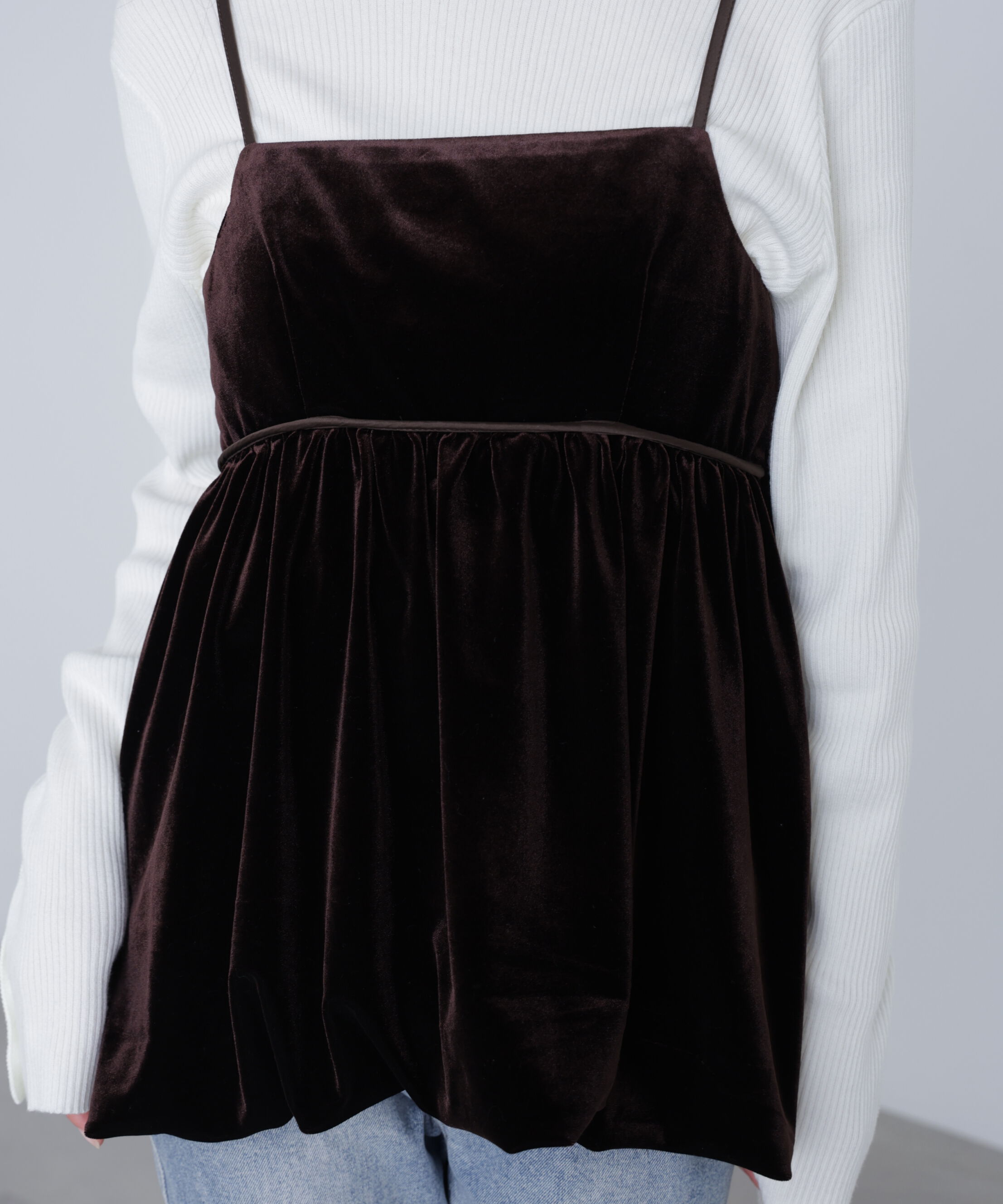  「ベロアバルーンチュニックブラウス」|シャツ・ブラウス|