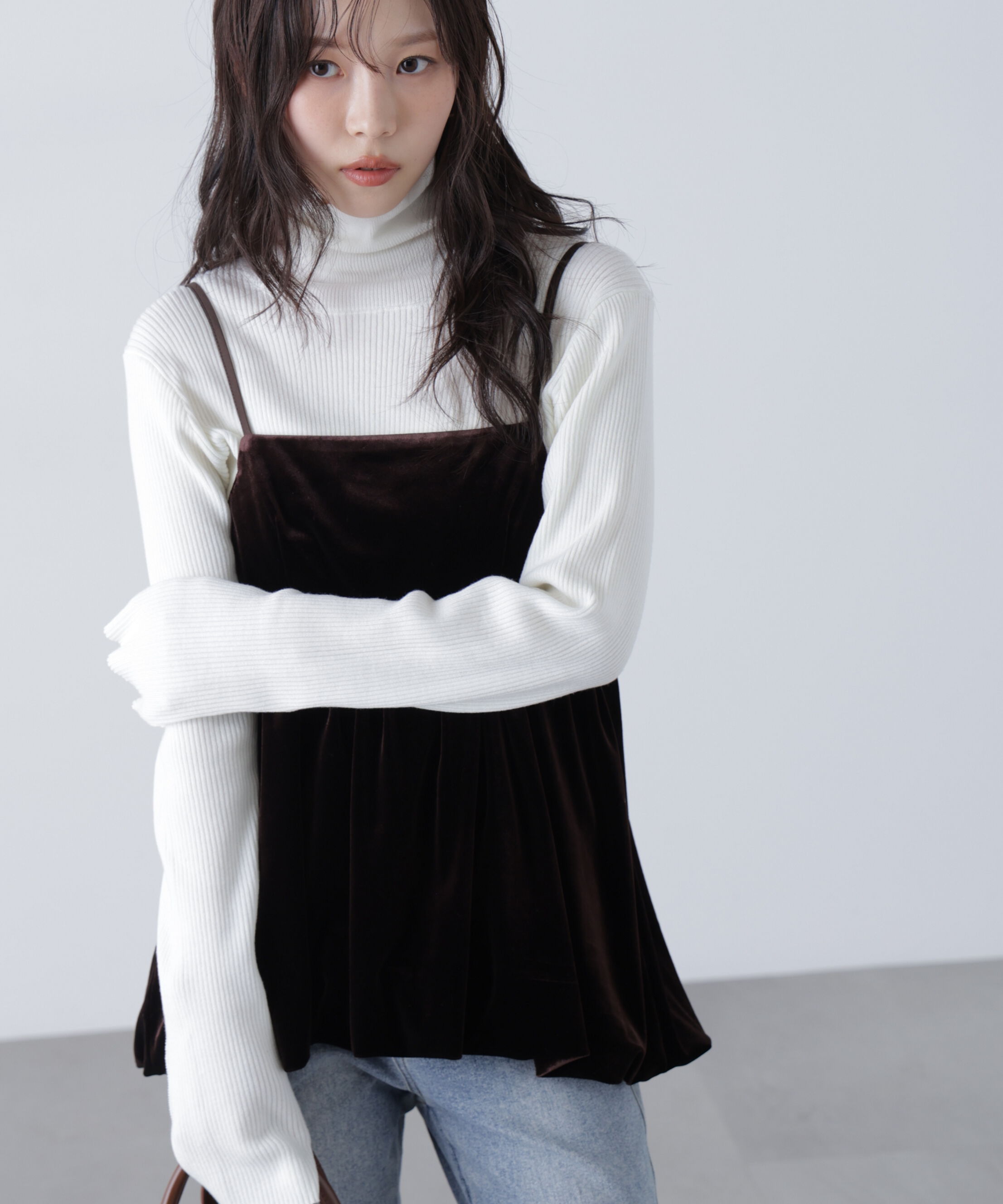  「ベロアバルーンチュニックブラウス」|シャツ・ブラウス|