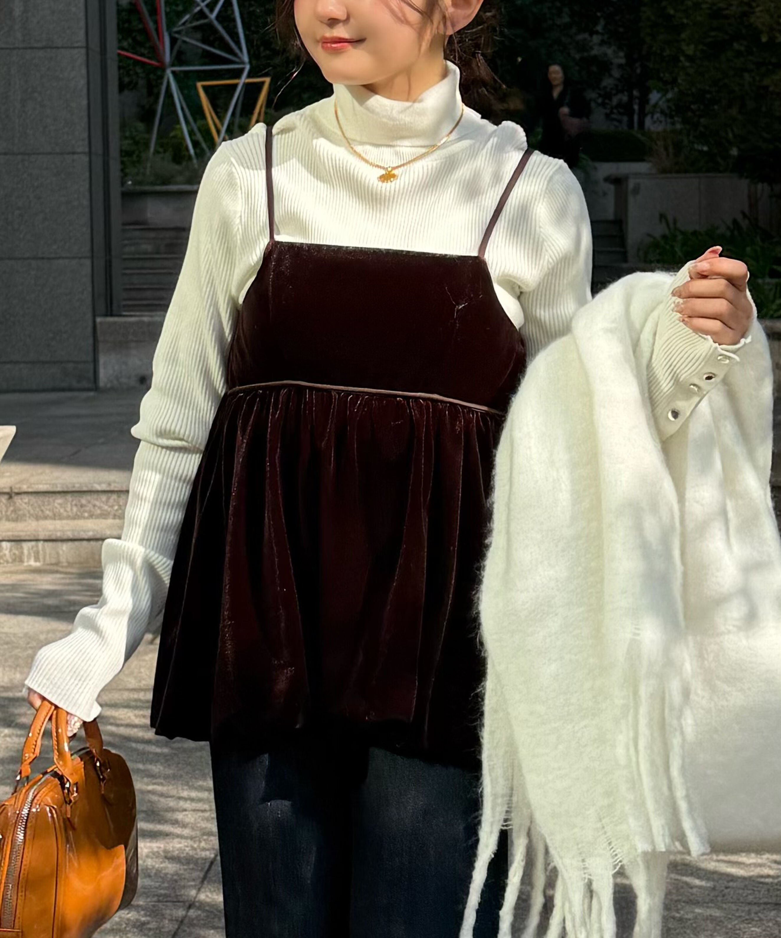  「ベロアバルーンチュニックブラウス」|シャツ・ブラウス|