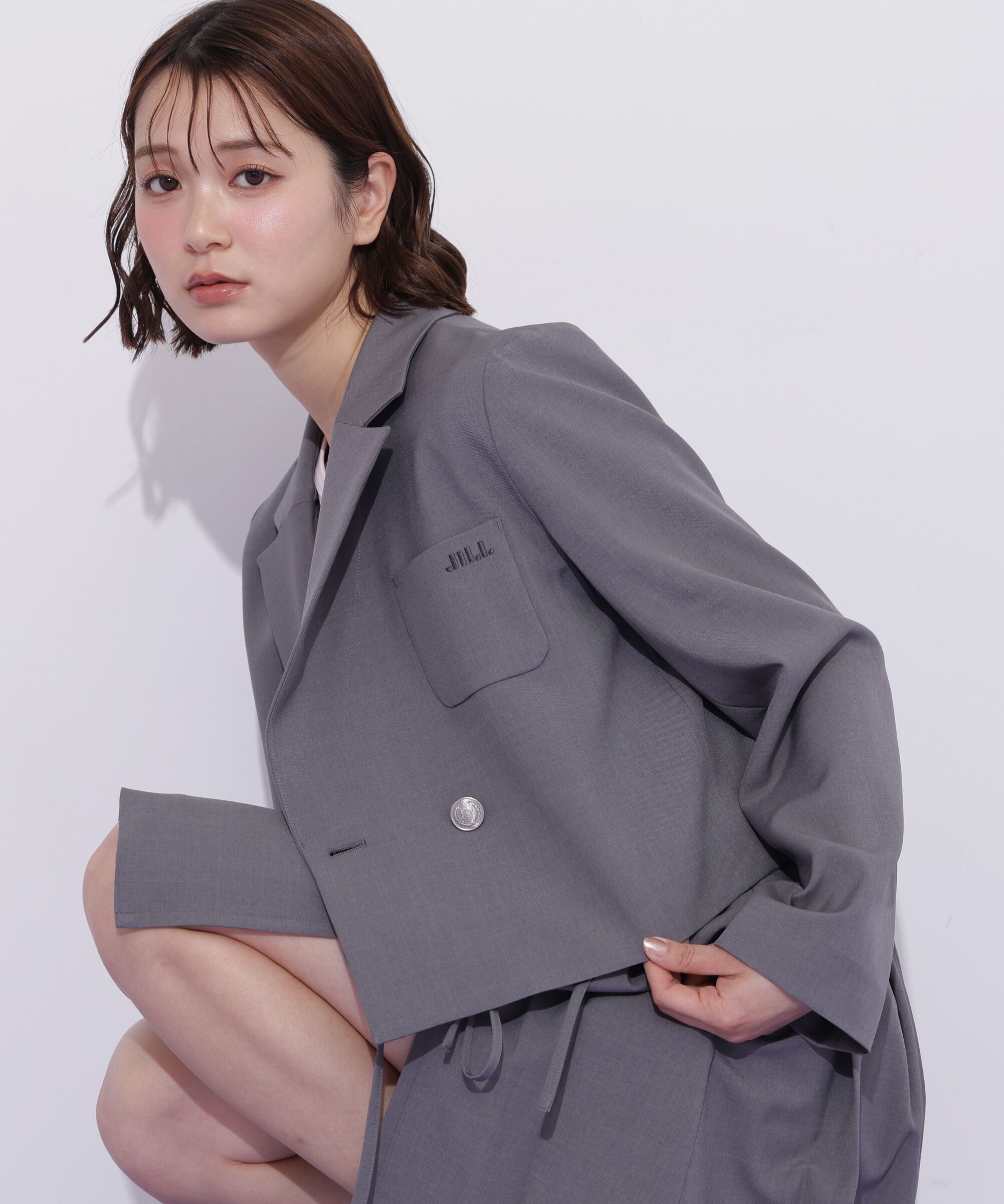  「セットアップ対応ショート丈テーラードジャケット」|その他|