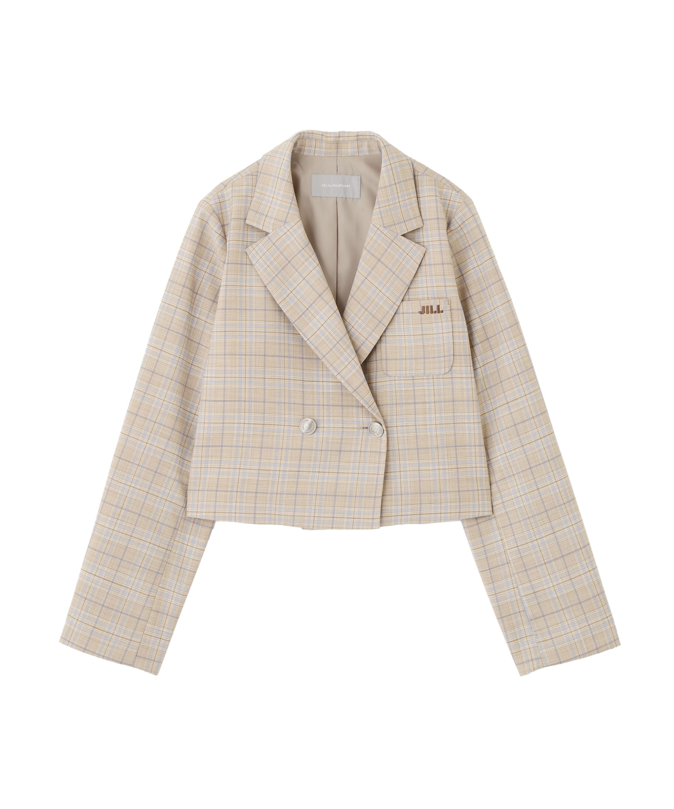  「セットアップ対応ショート丈テーラードジャケット」|その他|ベージュチェ 1