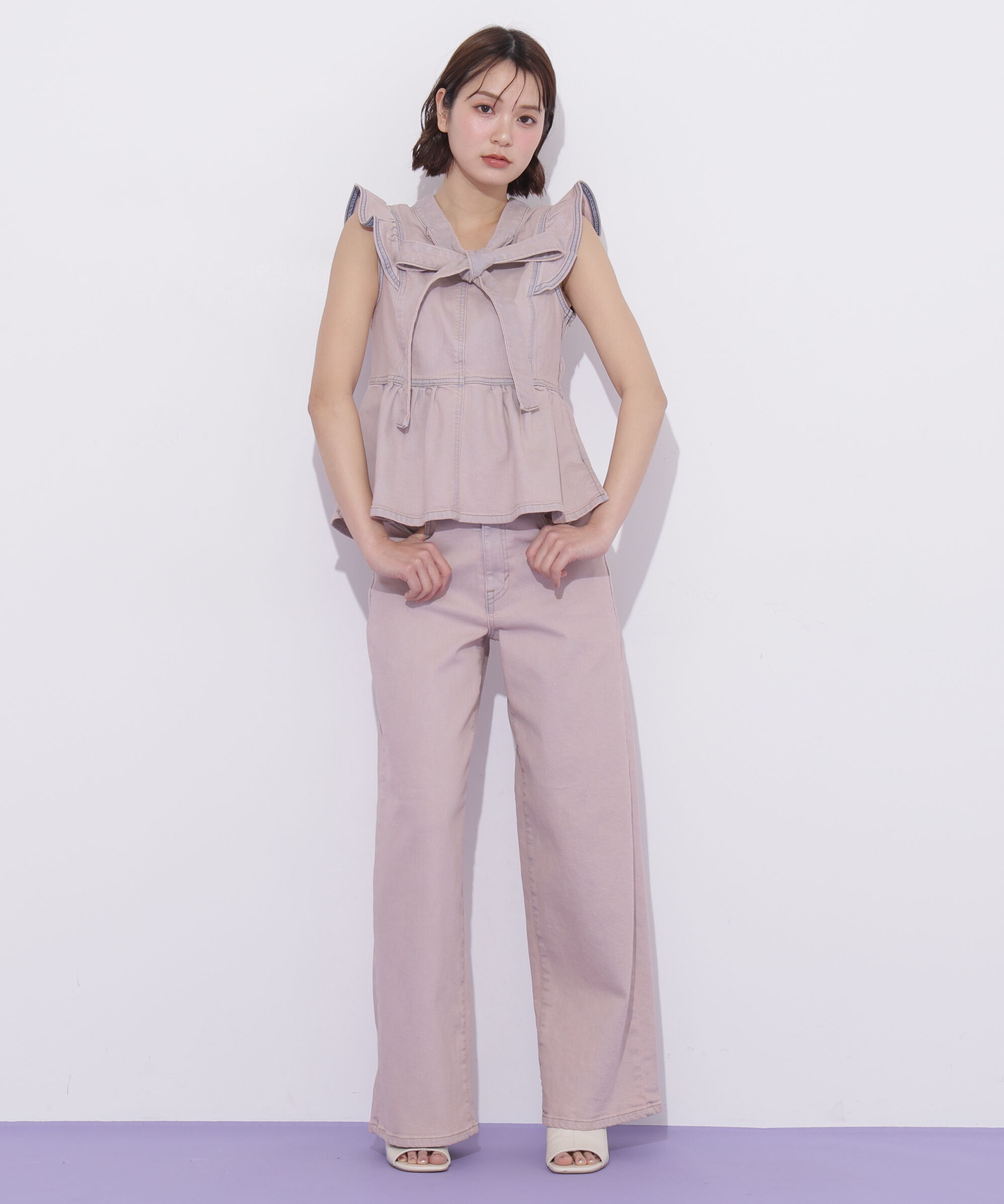  「SOMETHING 別注レースアップワイドデニムパンツ」|その他|