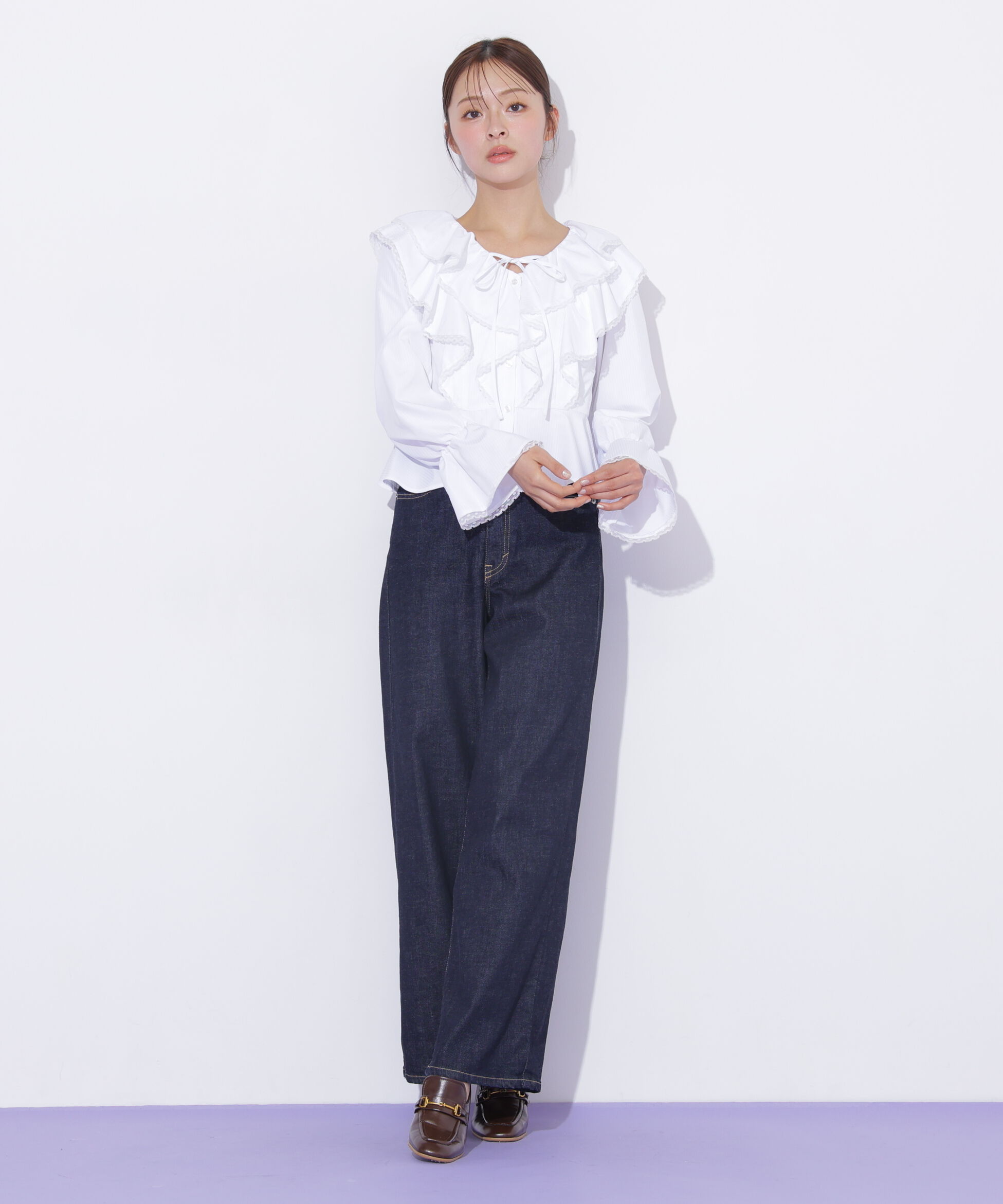  「SOMETHING 別注レースアップワイドデニムパンツ」|その他|