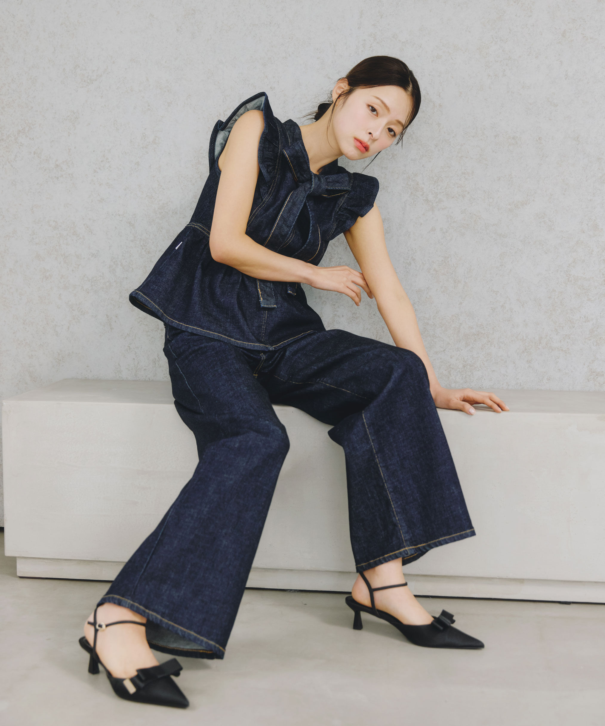  「SOMETHING 別注レースアップワイドデニムパンツ」|その他|