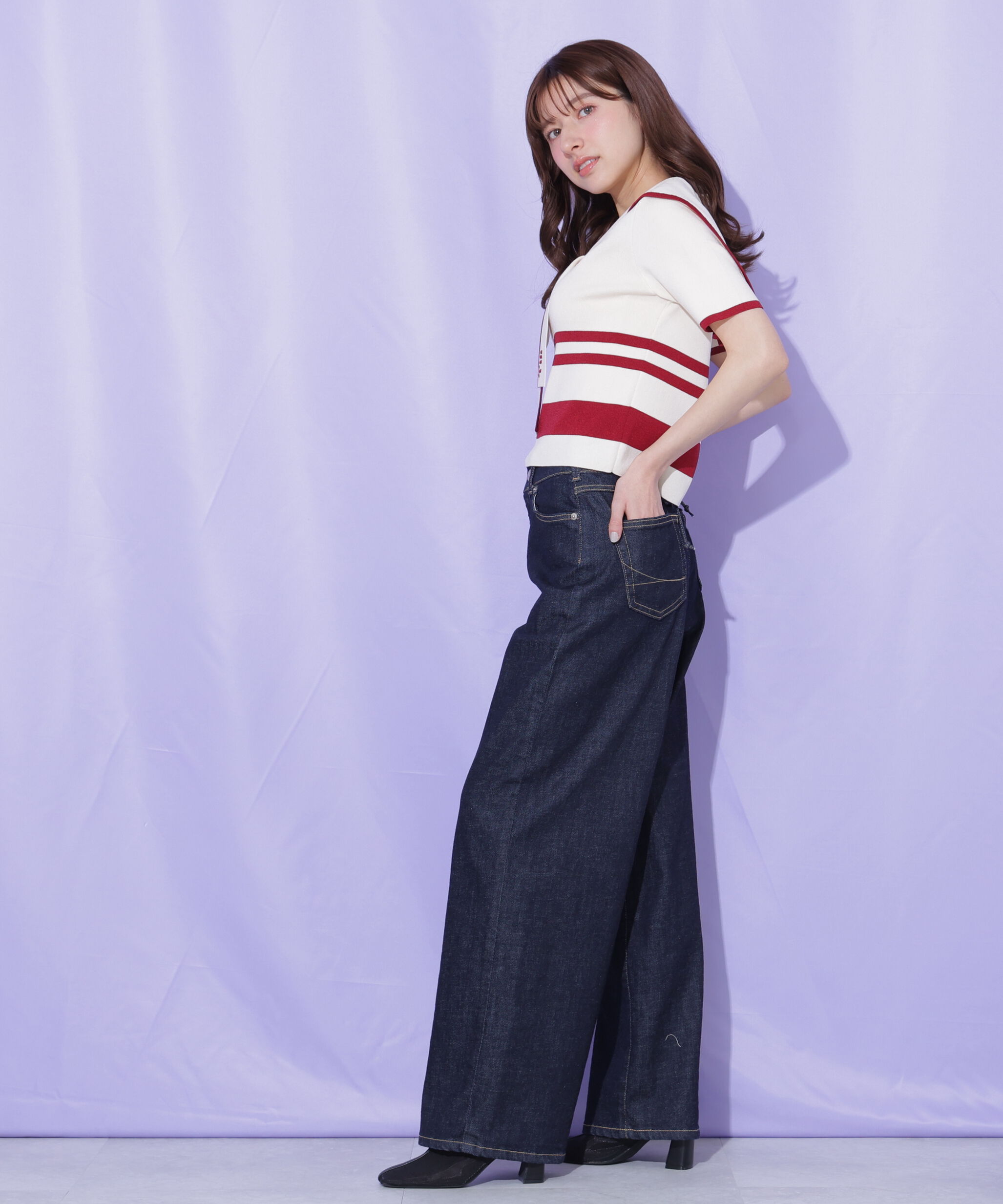  「SOMETHING 別注レースアップワイドデニムパンツ」|その他|