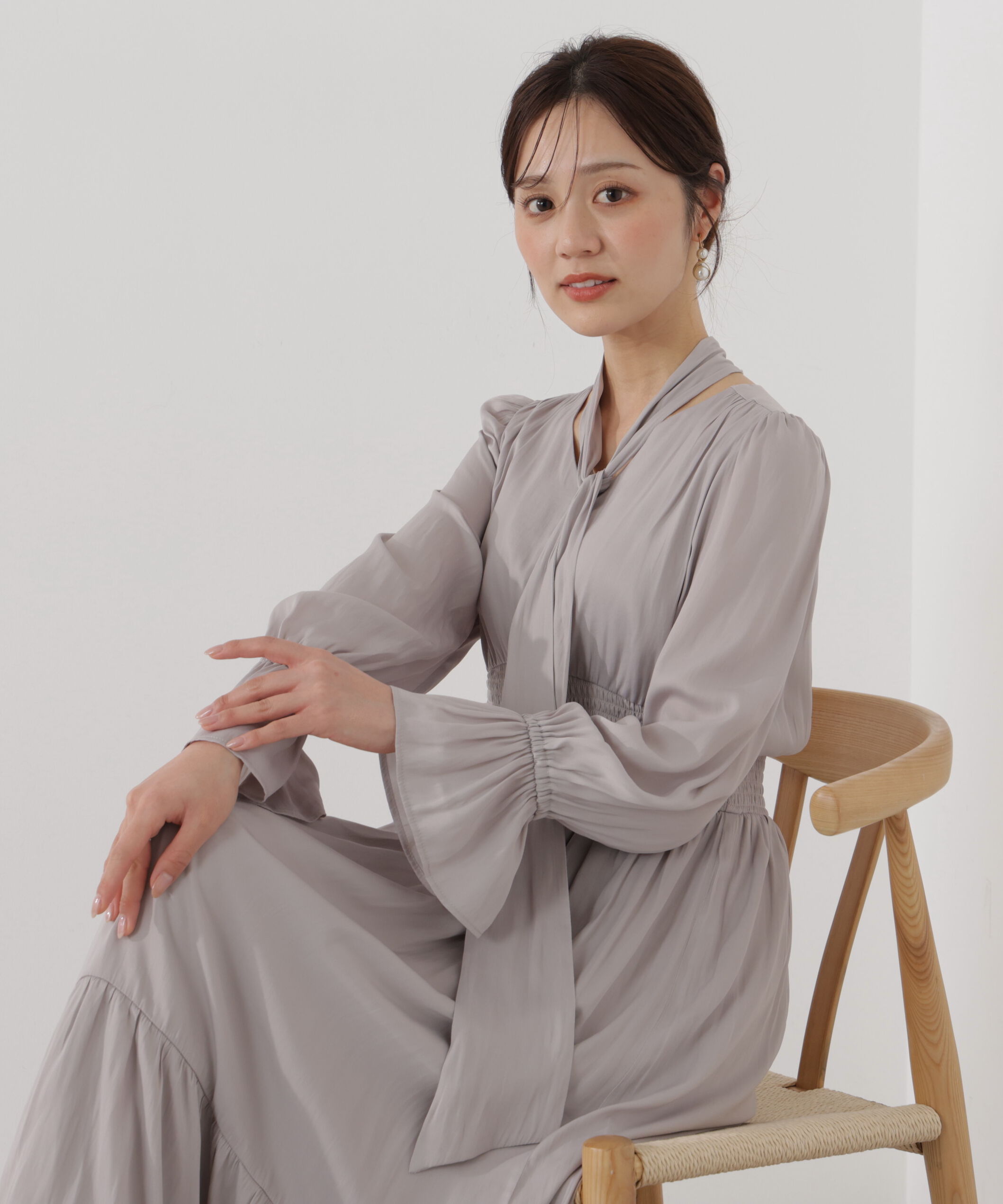 PROPORTION BODY DRESSING「タイ付きギャザーワンピース」|ワンピース|