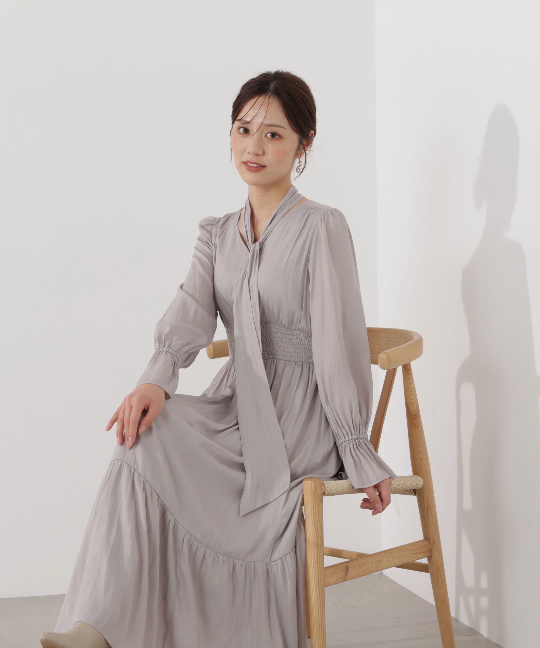 PROPORTION BODY DRESSING「タイ付きギャザーワンピース」|ワンピース|