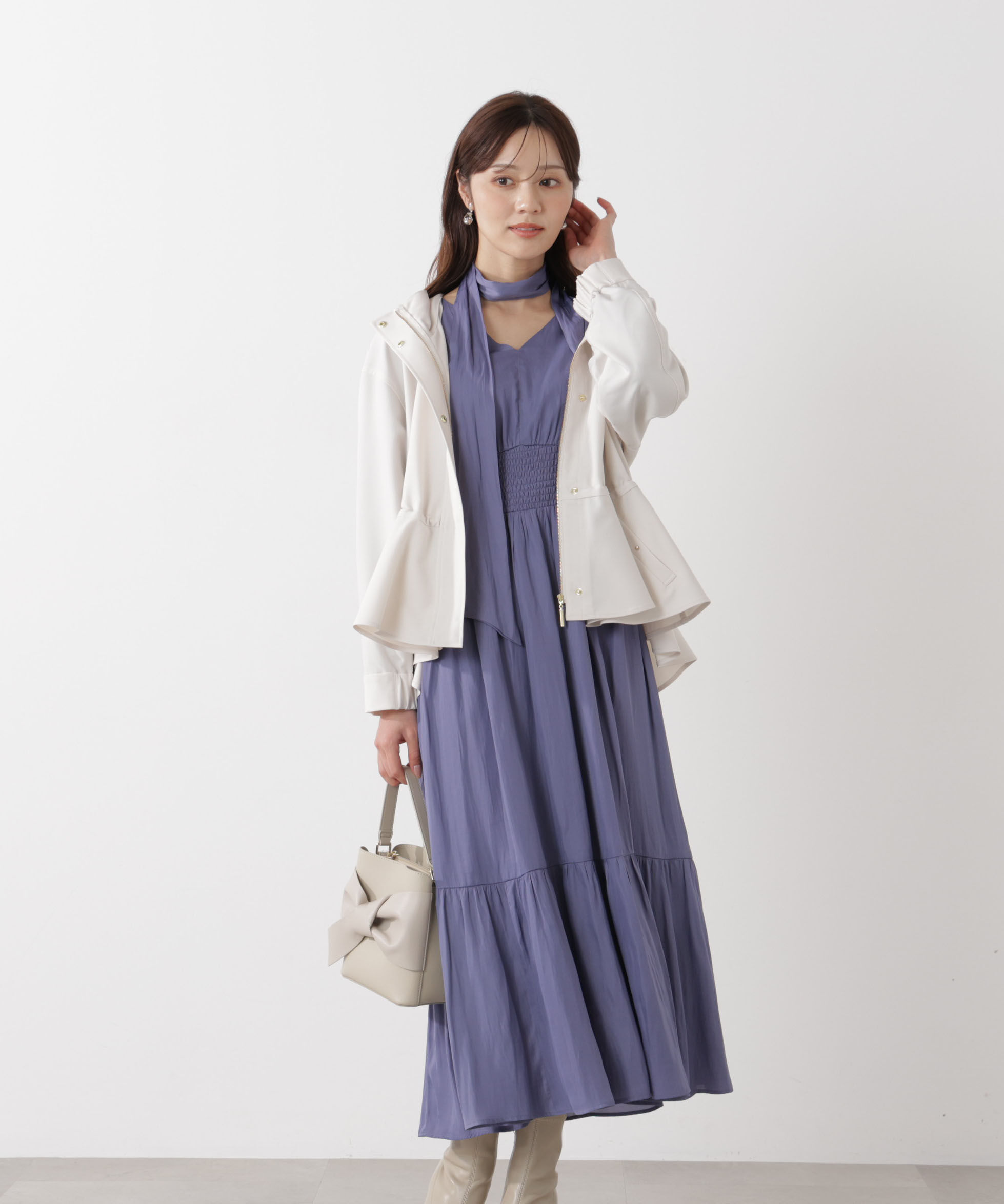 PROPORTION BODY DRESSING「タイ付きギャザーワンピース」|ワンピース|