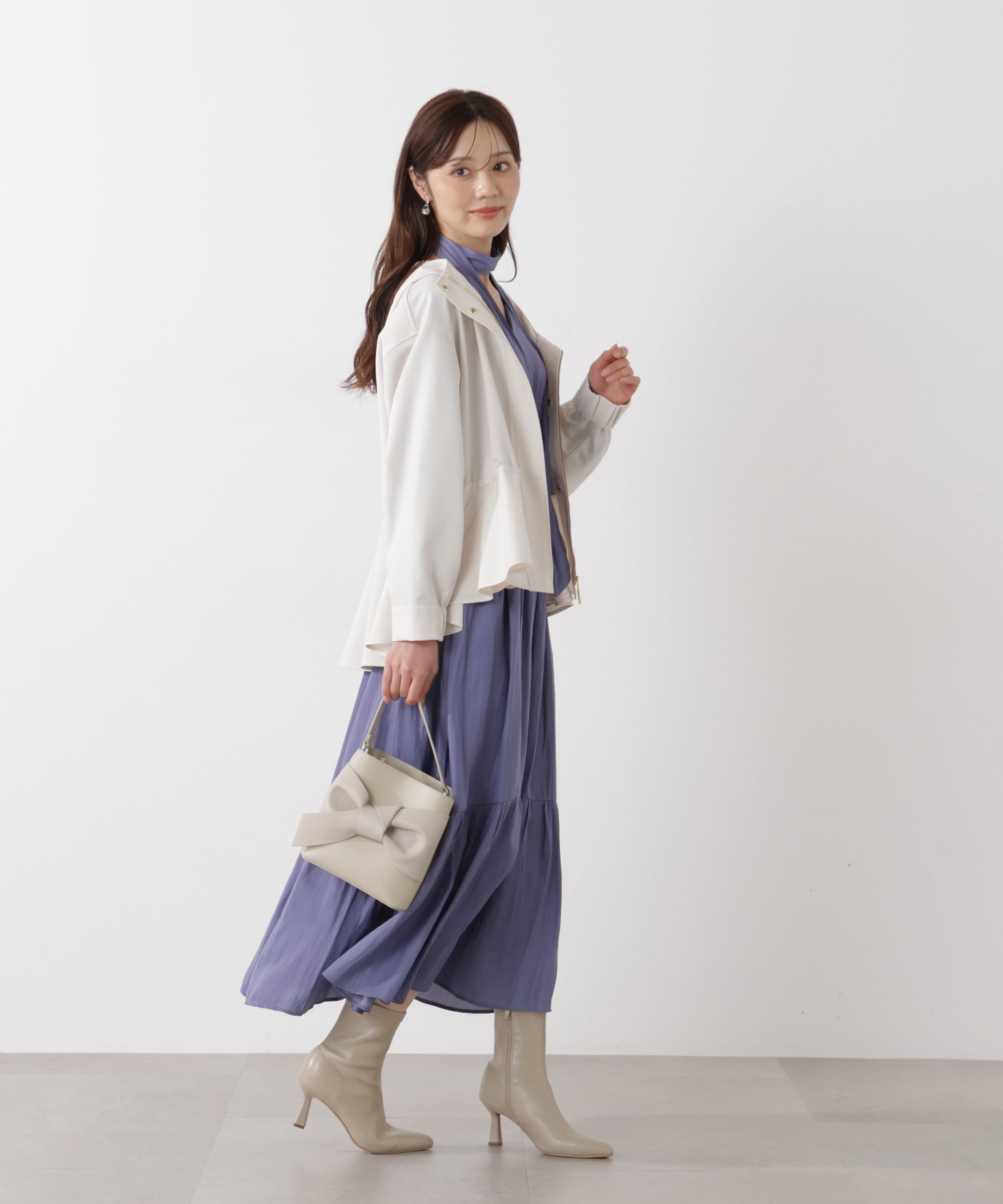 PROPORTION BODY DRESSING「タイ付きギャザーワンピース」|ワンピース|