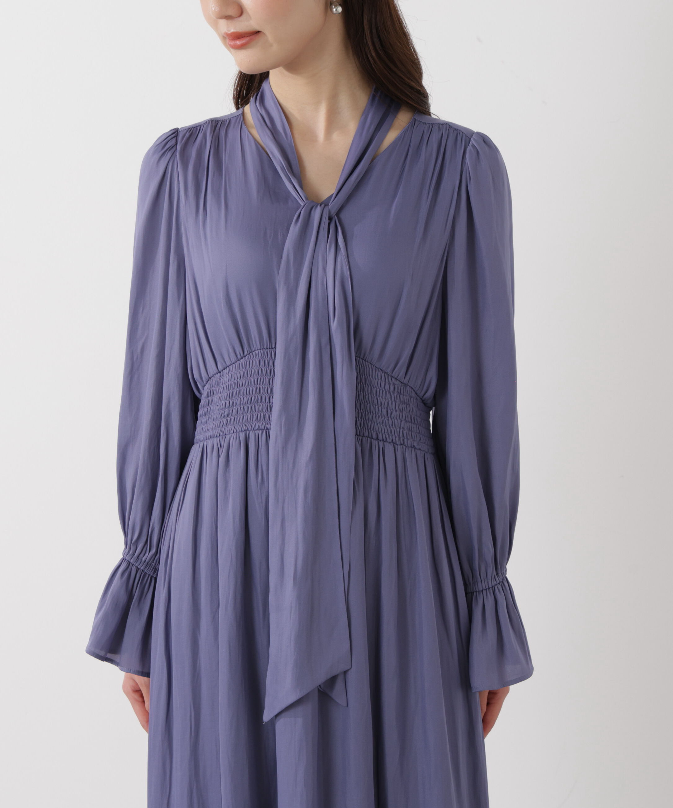 PROPORTION BODY DRESSING「タイ付きギャザーワンピース」|ワンピース|