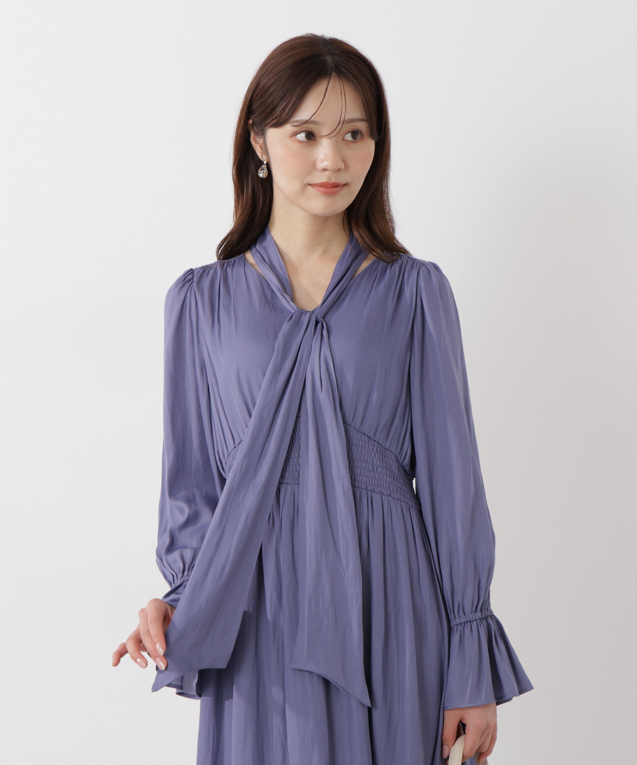 PROPORTION BODY DRESSING「タイ付きギャザーワンピース」|ワンピース|