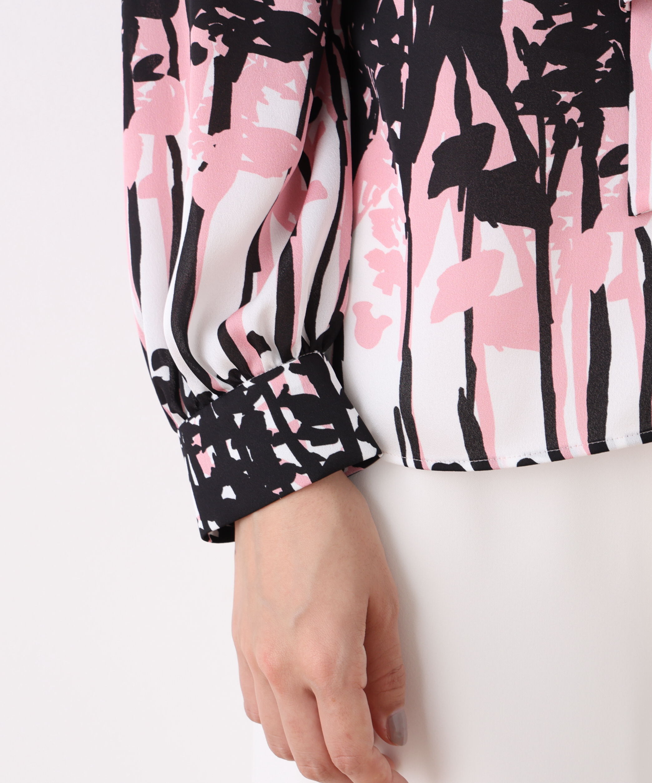  「インクフォレストプリントリボンブラウス」|シャツ・ブラウス|