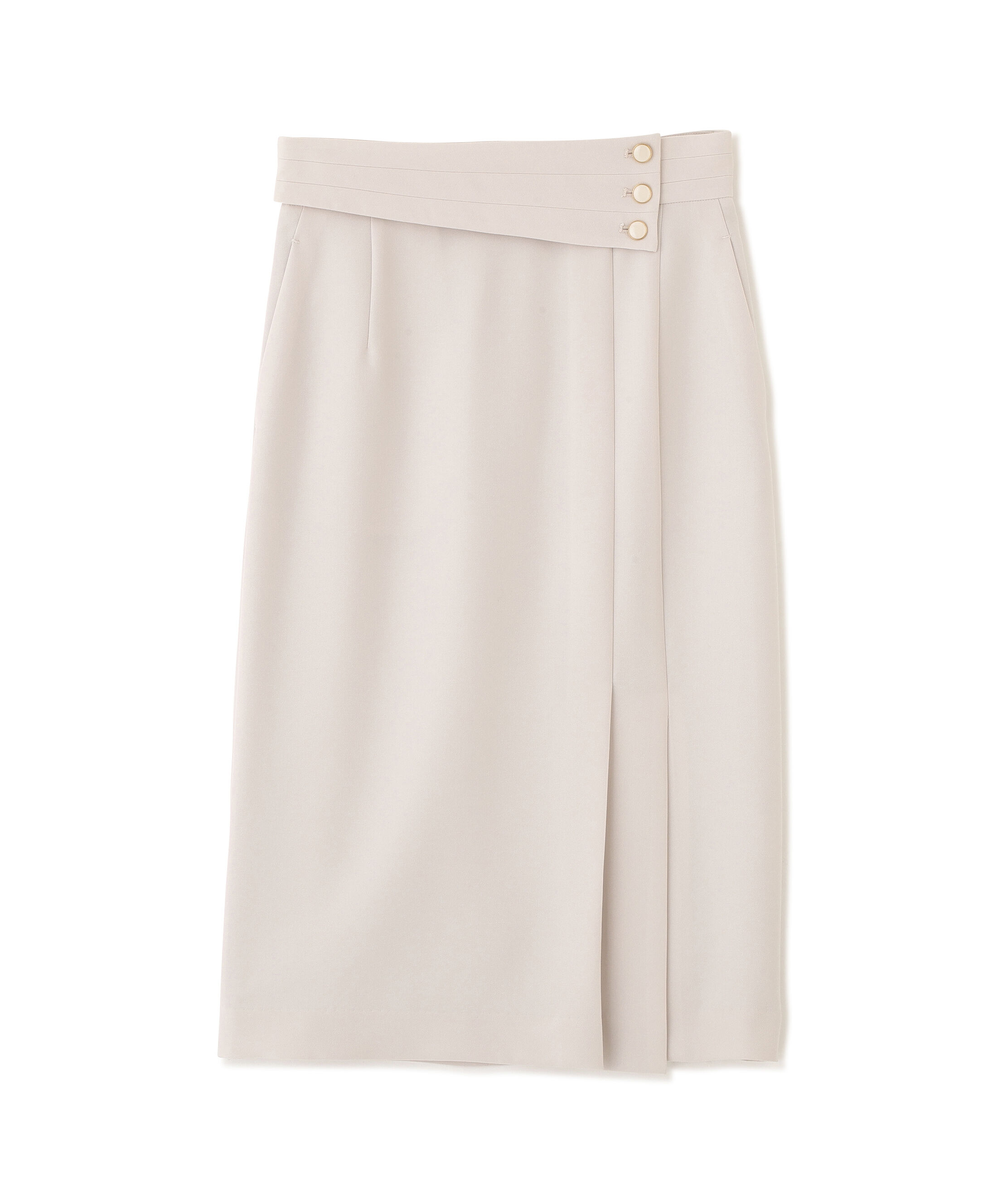  「アシンメトリックボタンラップスカート」|スカート|