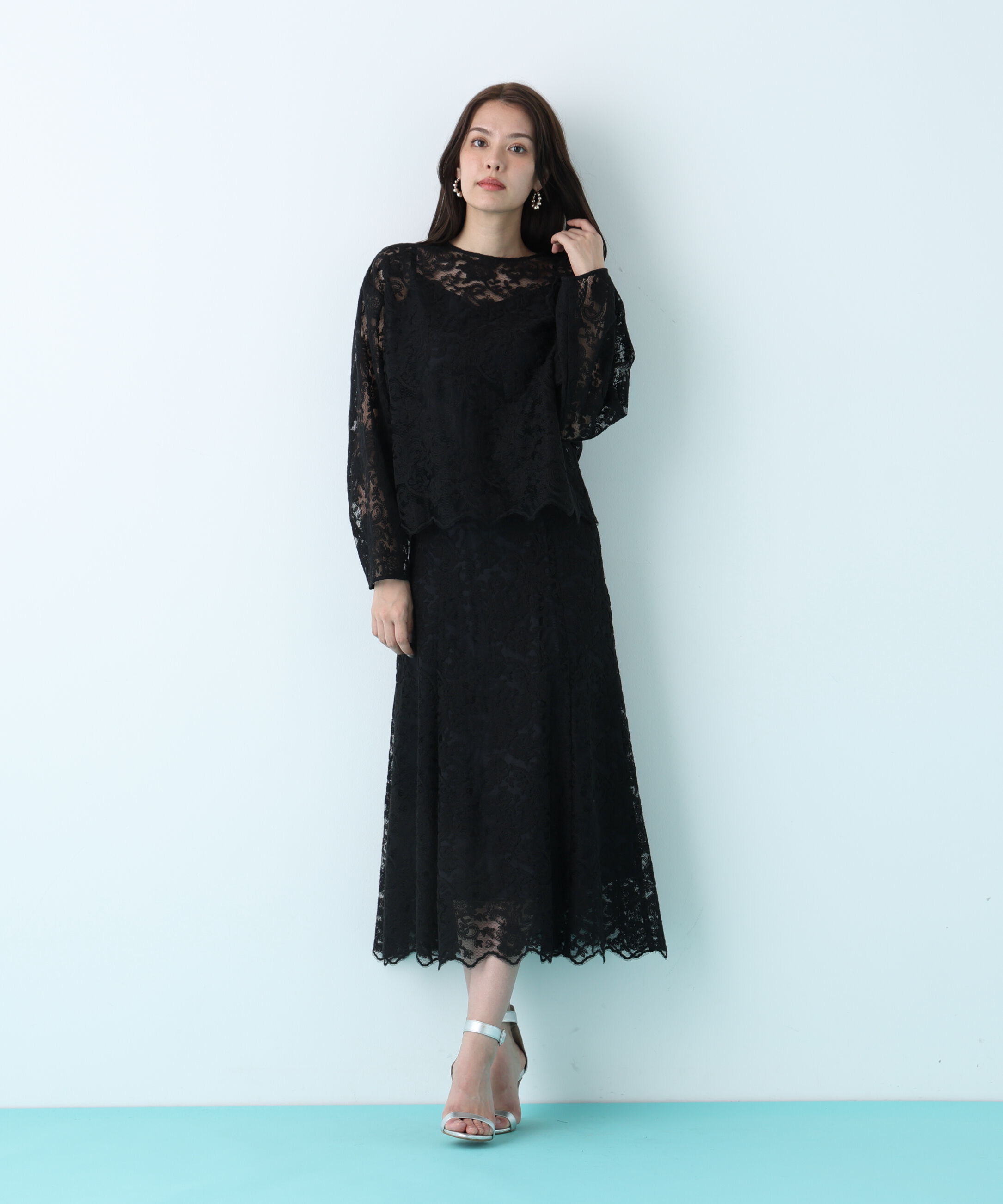  「スカラレースフレアスカート」|スカート|