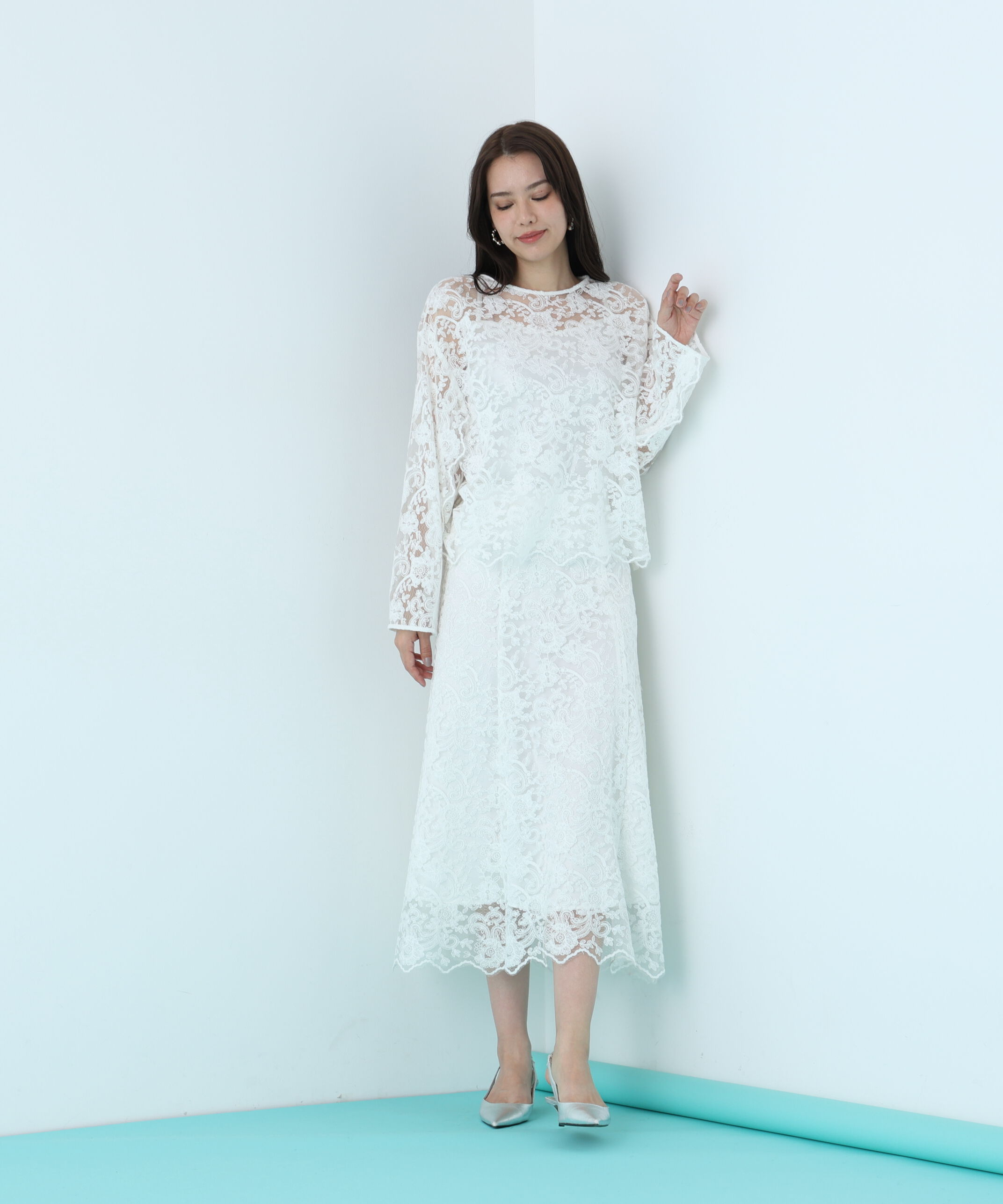  「スカラレースフレアスカート」|スカート|