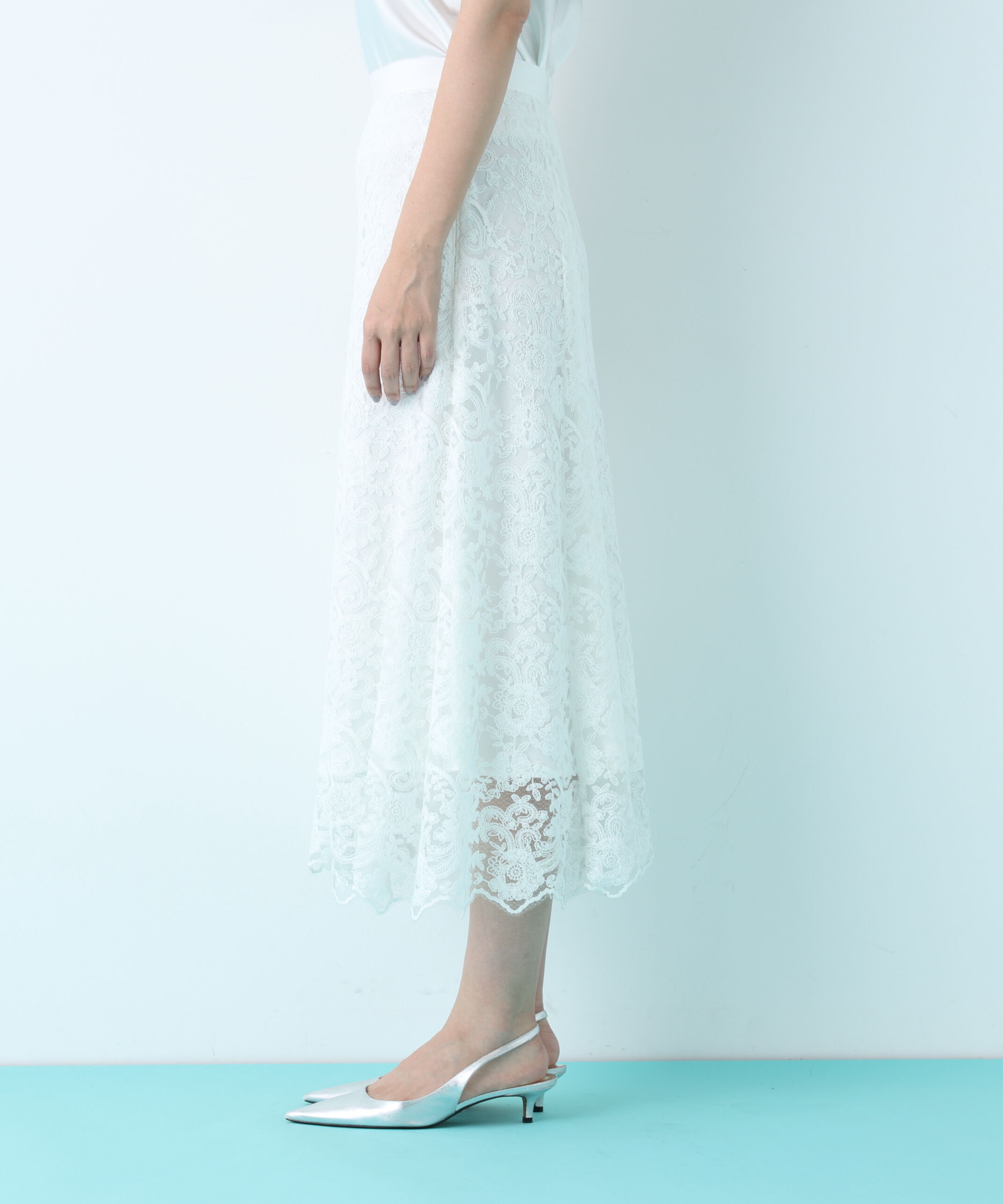  「スカラレースフレアスカート」|スカート|