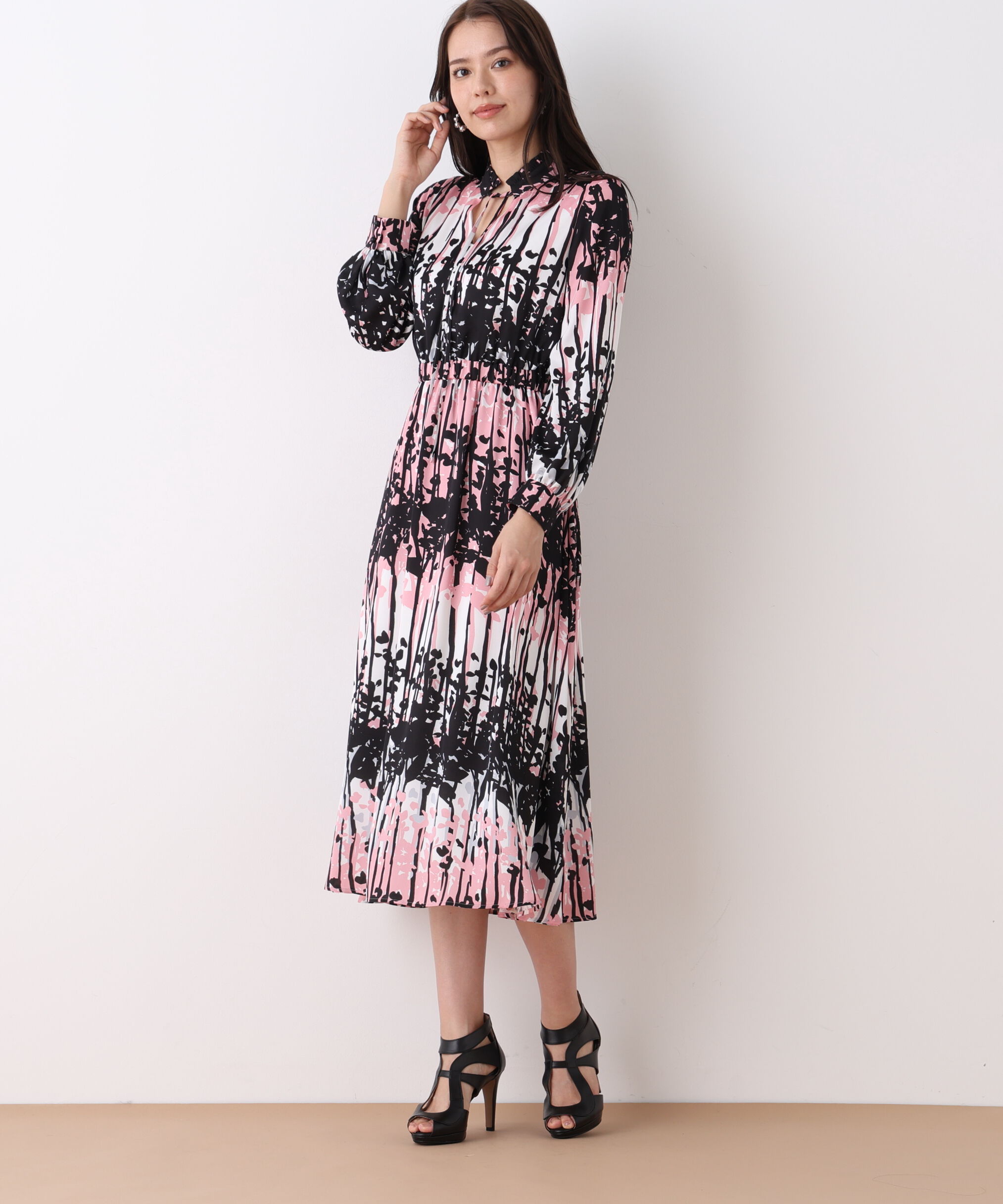  「インクフォレストプリントワンピース」|ワンピース|