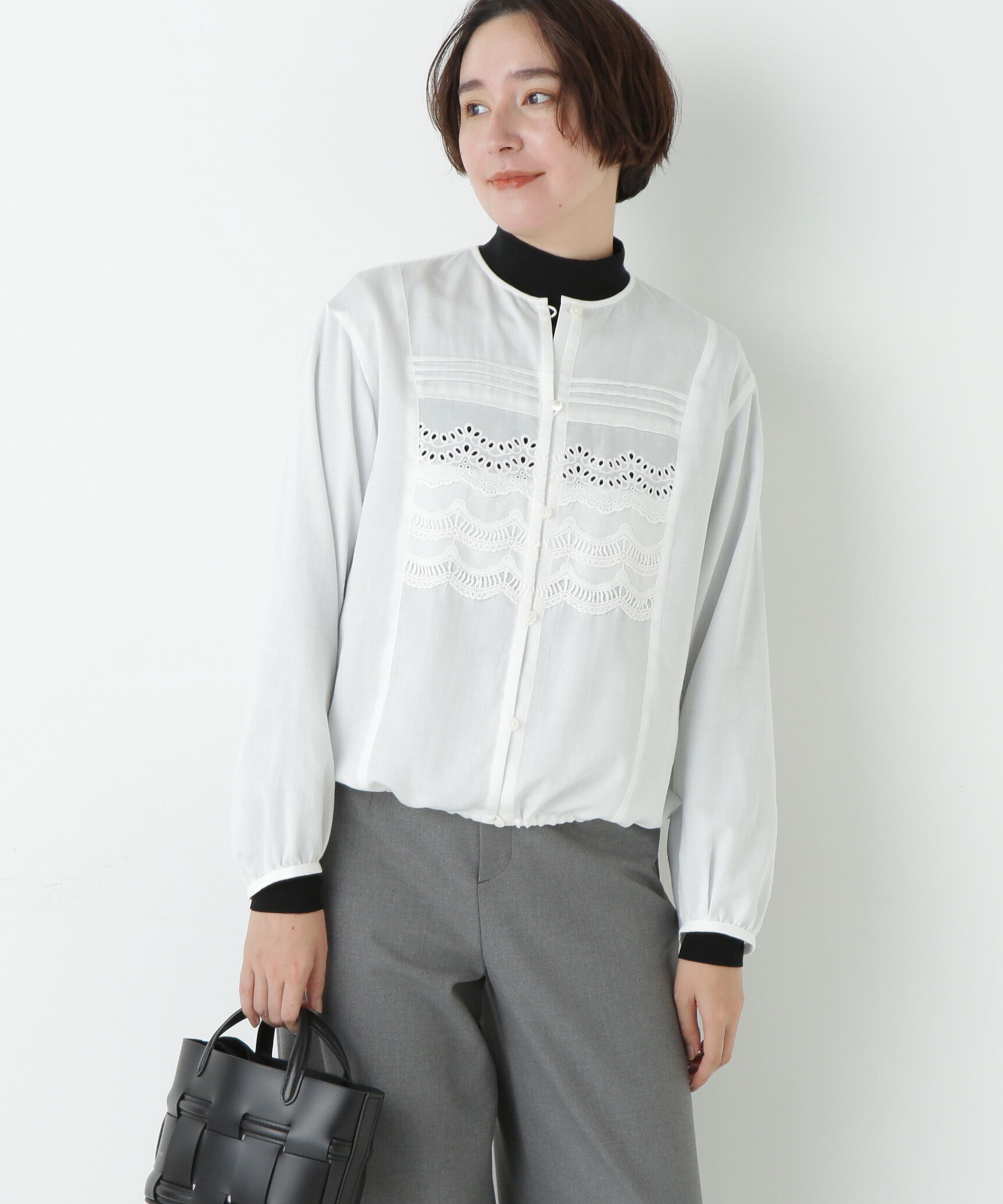  「レイヤーレースブラウス」|シャツ・ブラウス|ホワイト