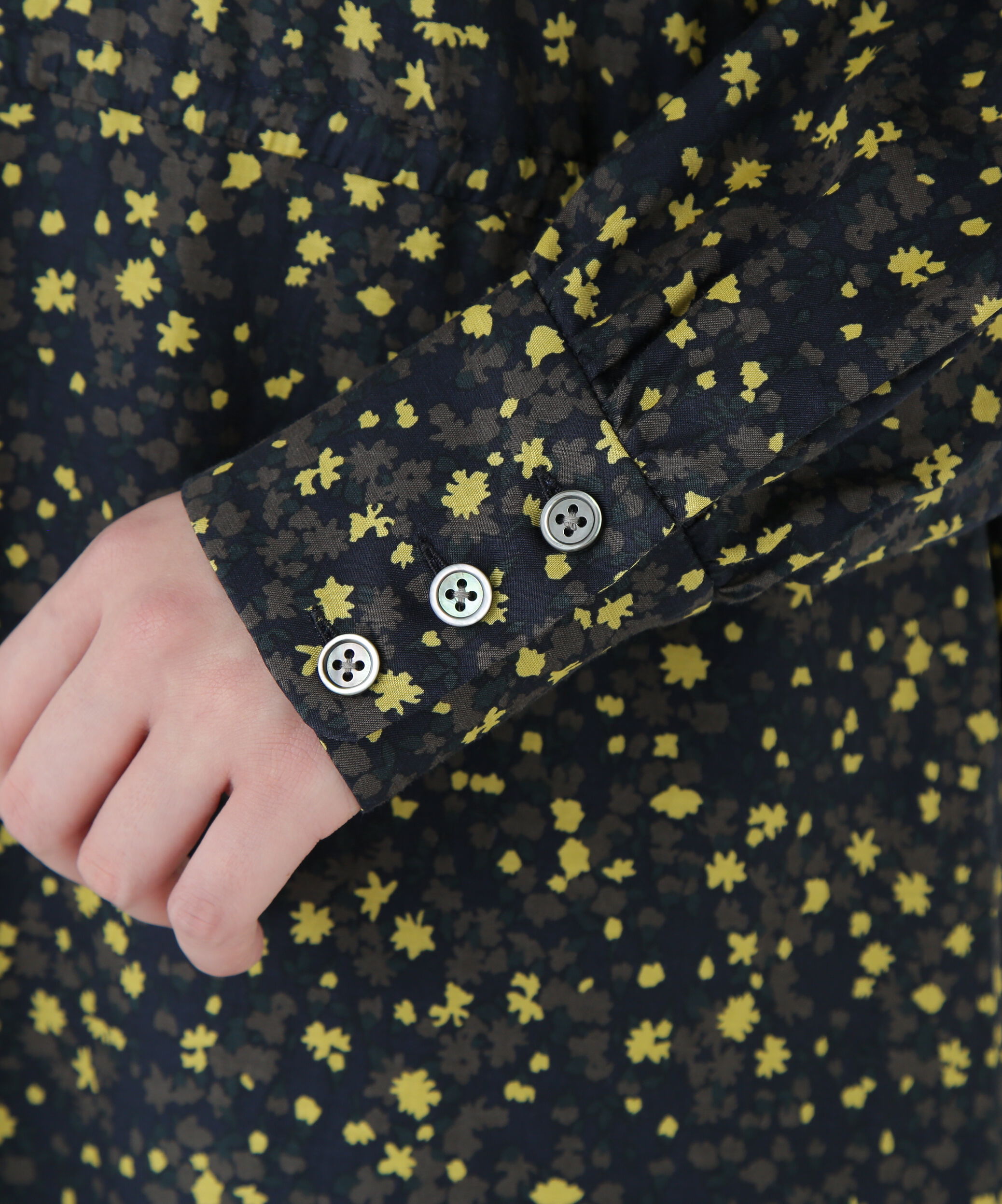  「プチフラワープリントブラウジングバンドカラーワンピース」|ワンピース|