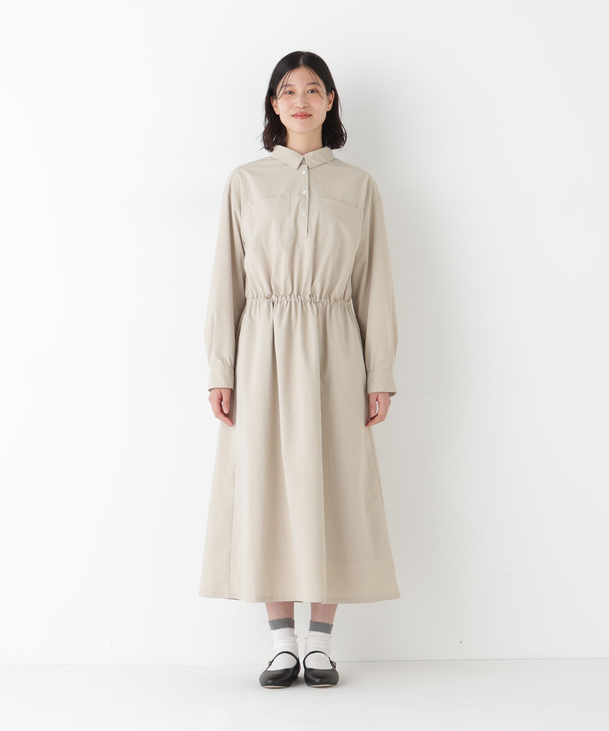  「◆《ウォッシャブル》ドロストシャツワンピース」|ワンピース|