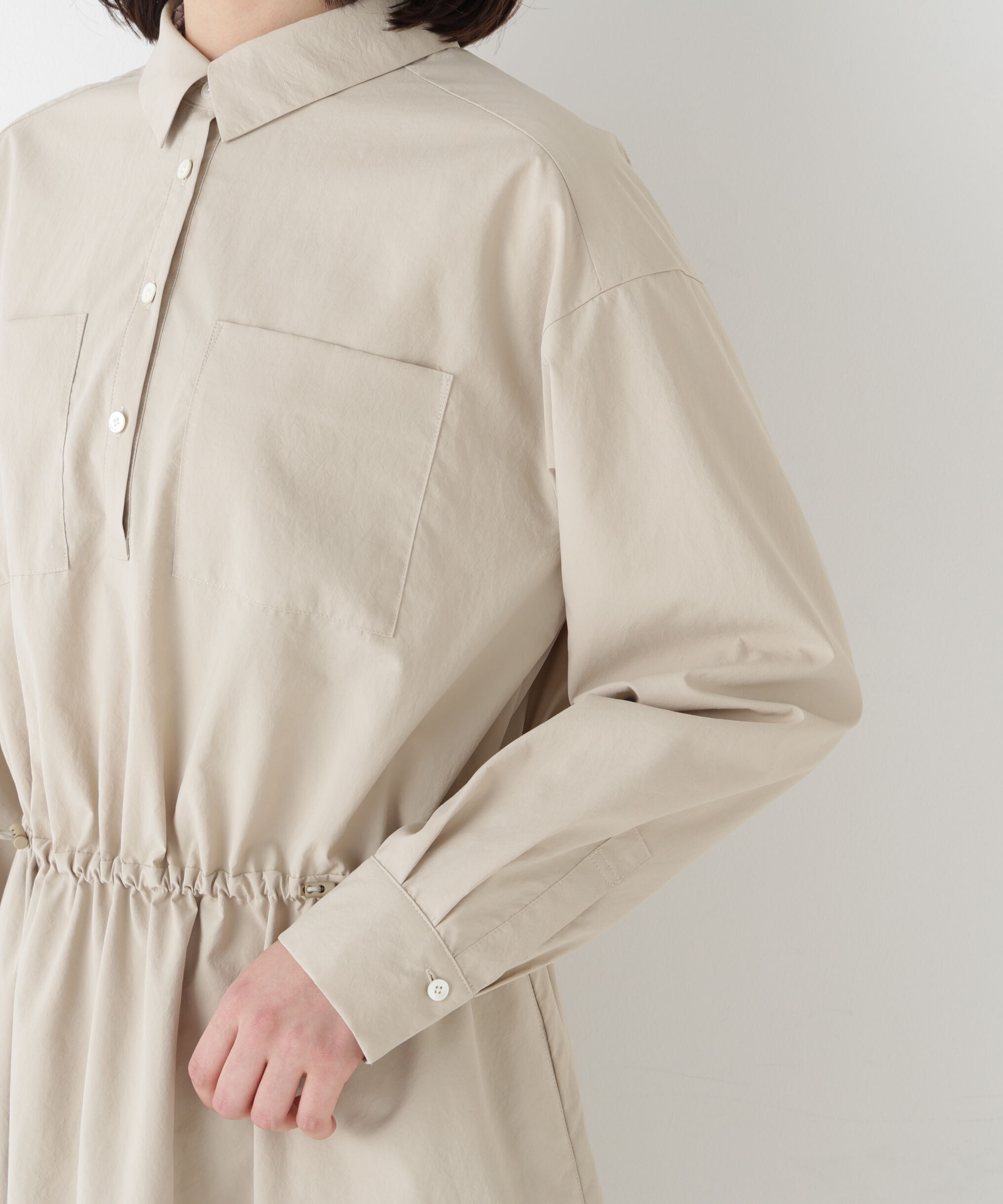  「◆《ウォッシャブル》ドロストシャツワンピース」|ワンピース|