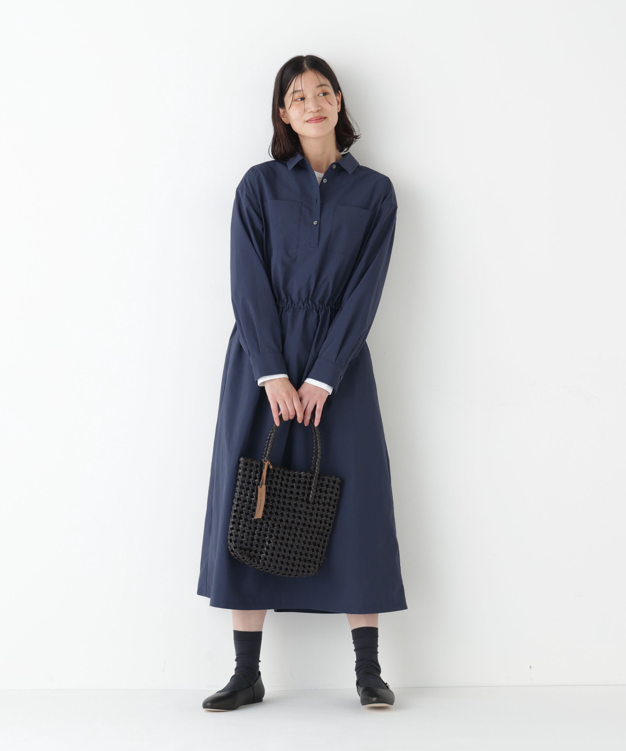  「◆《ウォッシャブル》ドロストシャツワンピース」|ワンピース|