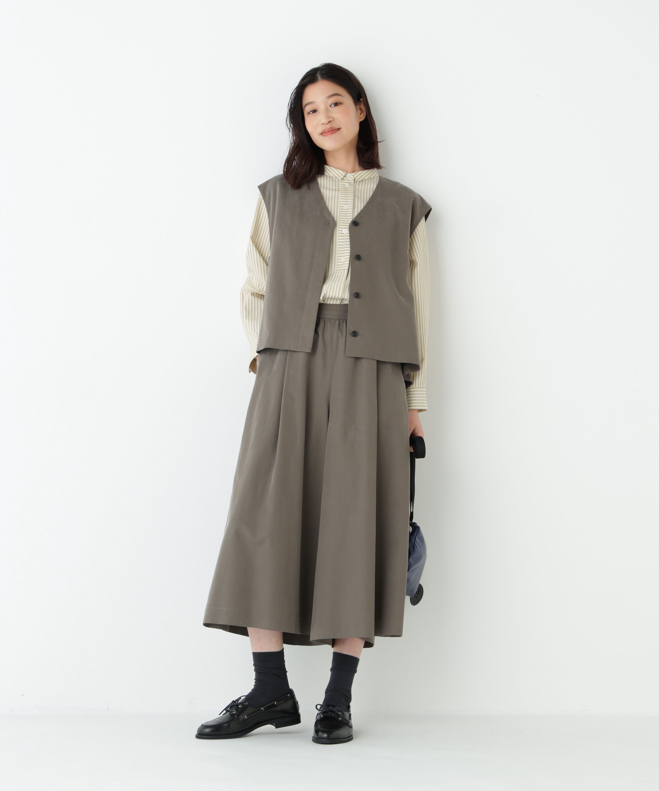  「◆《ウォッシャブル》ストライプ形態安定ボックスブラウス」|シャツ・ブラウス|