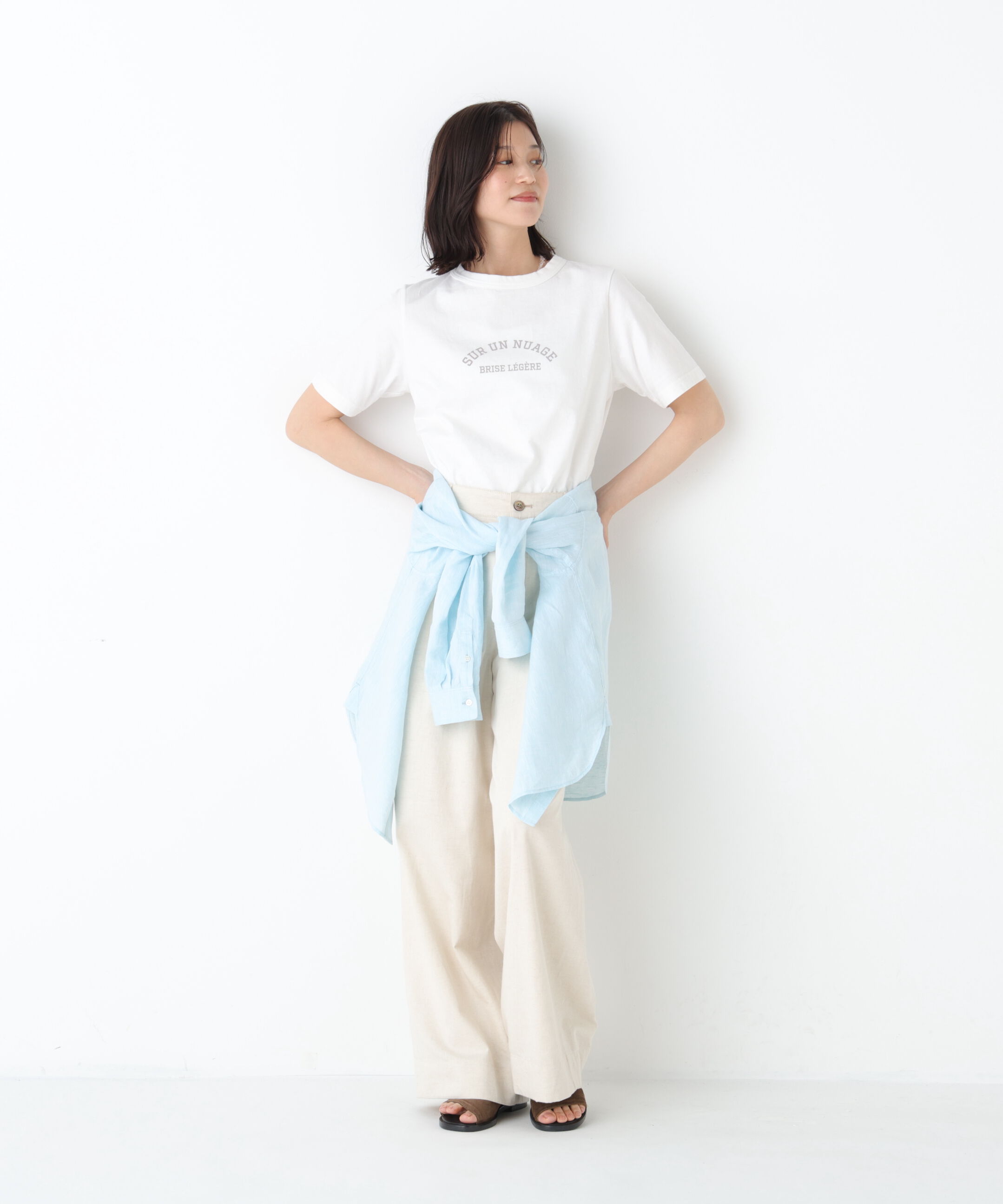  「◆綿麻ライトオンスデニムワイドパンツ」|その他|