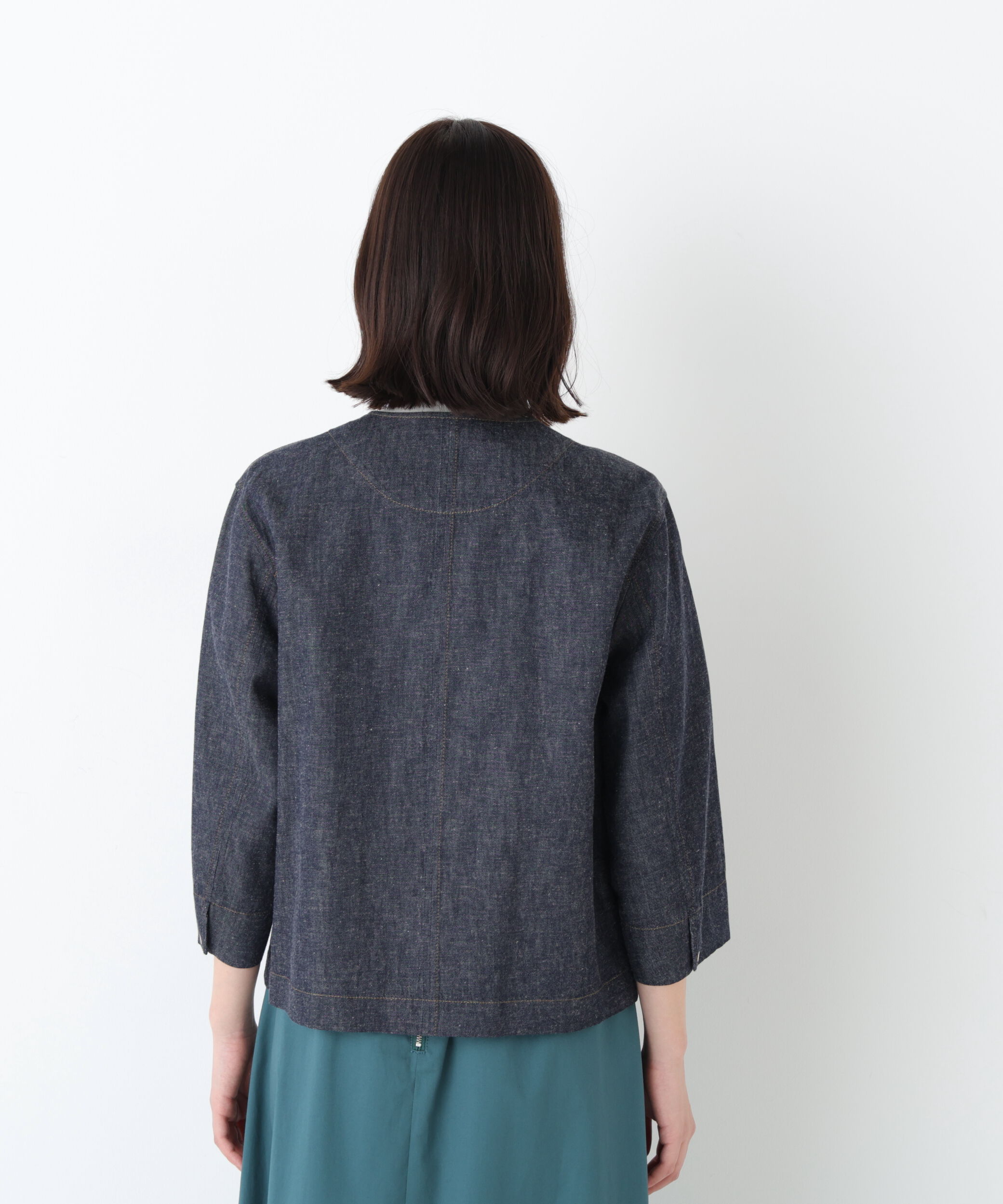  「◆綿麻ライトオンスデニムブルゾン」|ブルゾン・スタジャン|