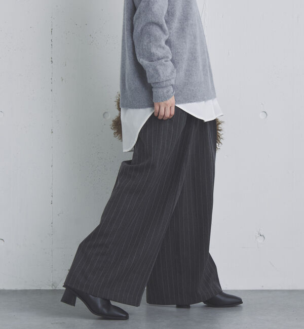 Doux archives「ストライプ２タックパンツ」|チノ|CHARCOAL GRAY