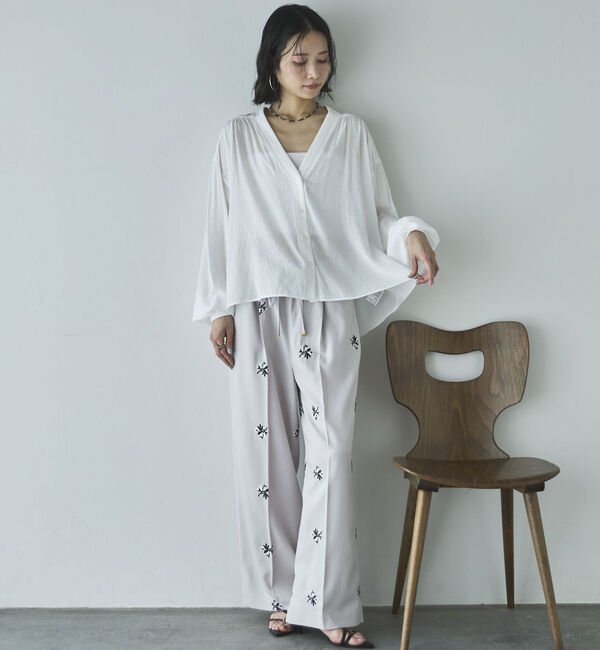 Doux archives「強撚糸シアーブラウスカーディガン」|シャツ・ブラウス|