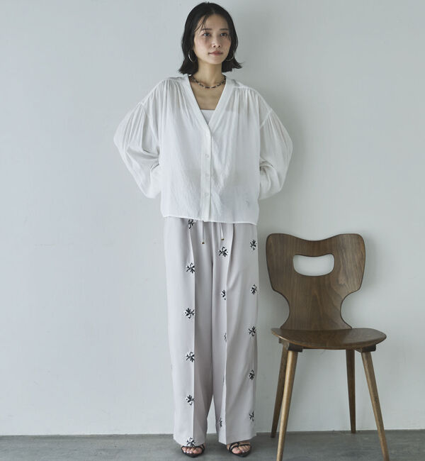 Doux archives「強撚糸シアーブラウスカーディガン」|シャツ・ブラウス|