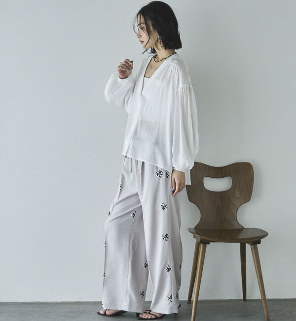 Doux archives「強撚糸シアーブラウスカーディガン」|シャツ・ブラウス|