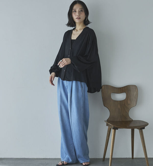 Doux archives「強撚糸シアーブラウスカーディガン」|シャツ・ブラウス|