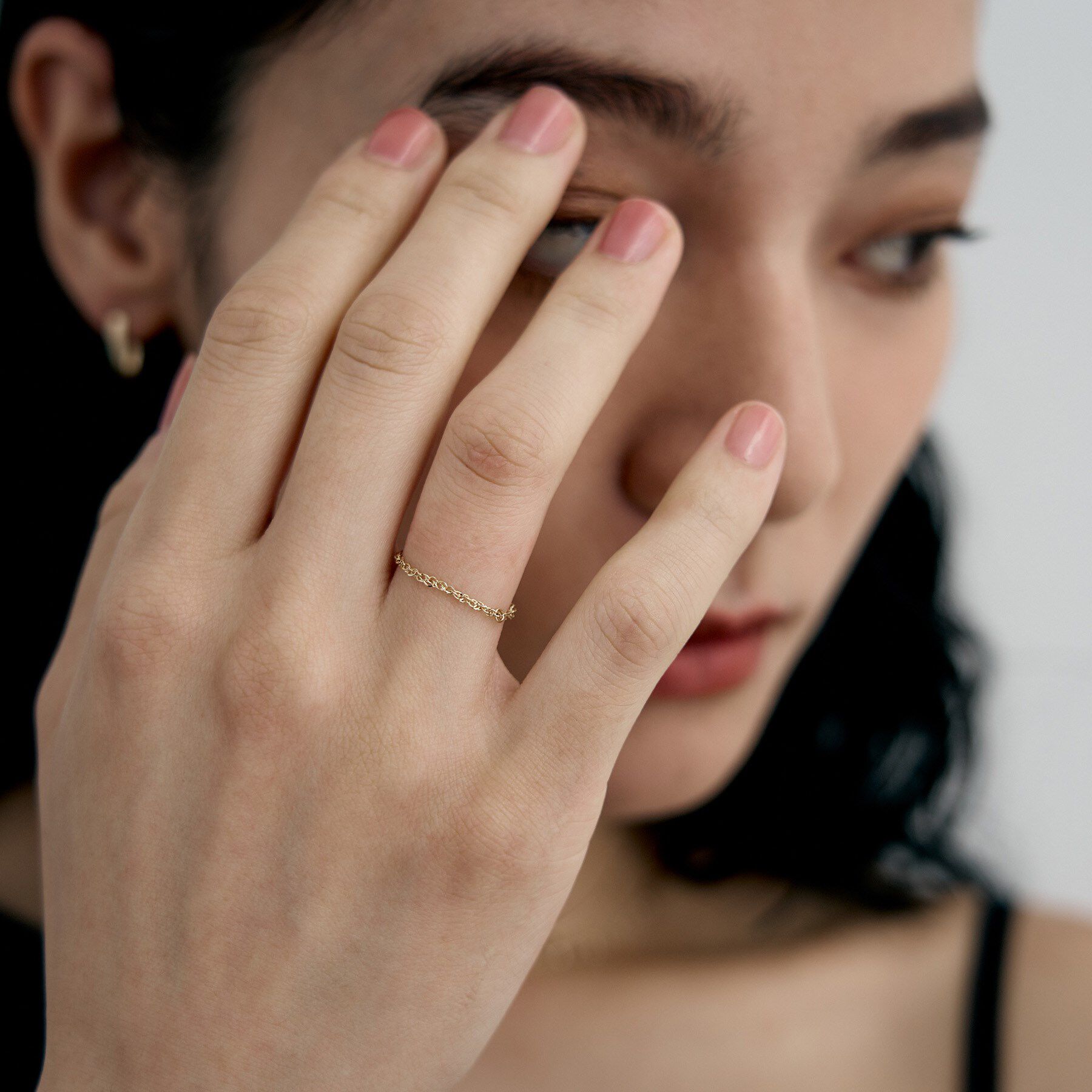 COCOSHNIK ONKITSCH「K10スキニーリング スクリューチェーン」|リング|