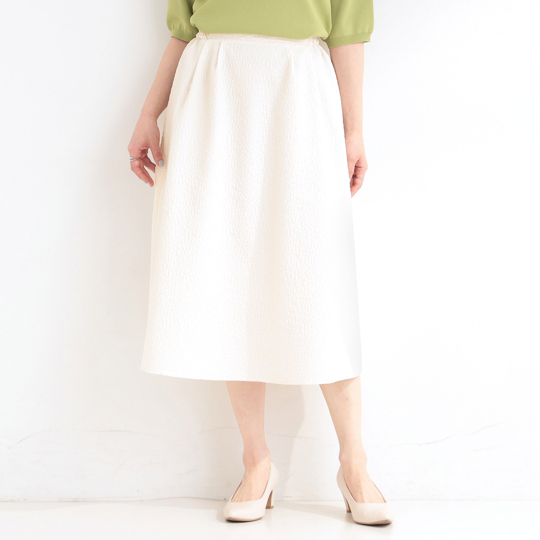 SHOO･LA･RUE「お花柄ジャカード フレアスカート」|スカート|