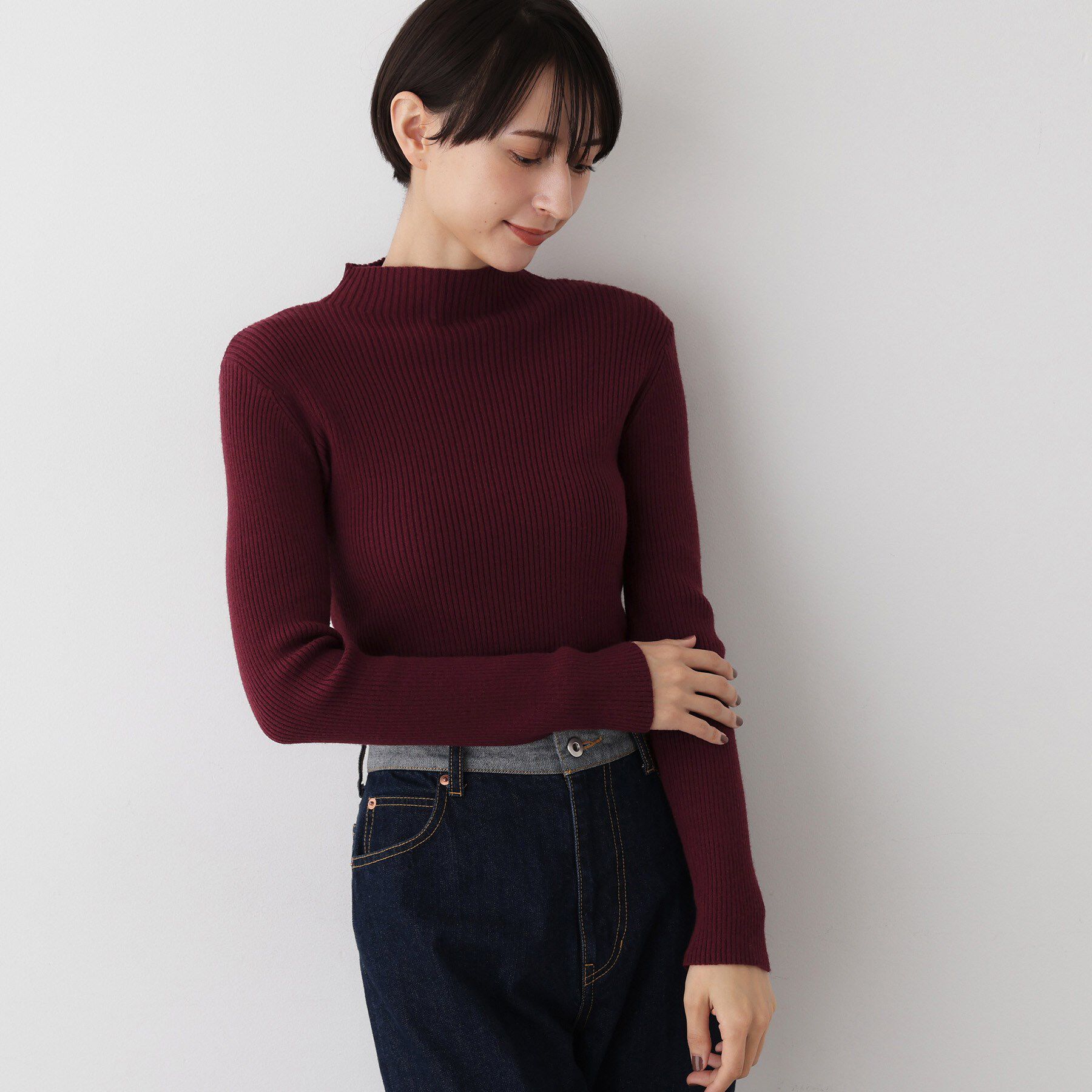 Dessin「【洗える】リブタートルネックニット」|ニット・セーター|