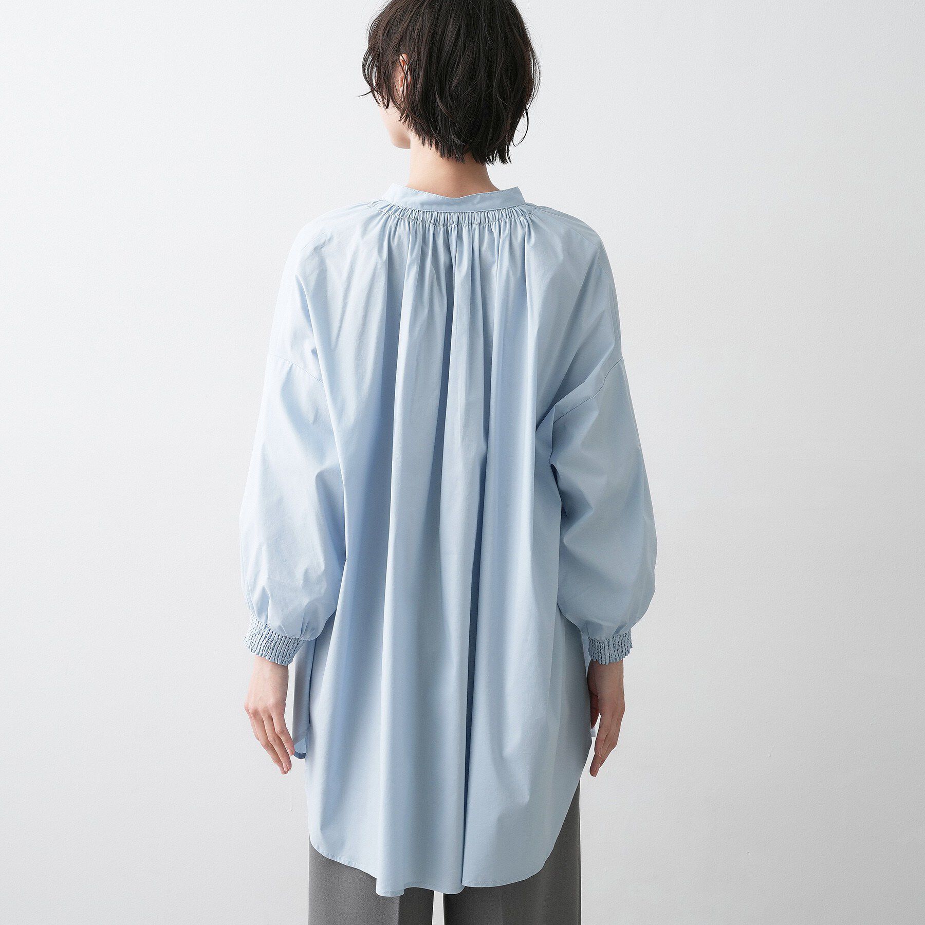 Dessin「【洗える】シャーリングネックチュニックシャツ」|チュニック|