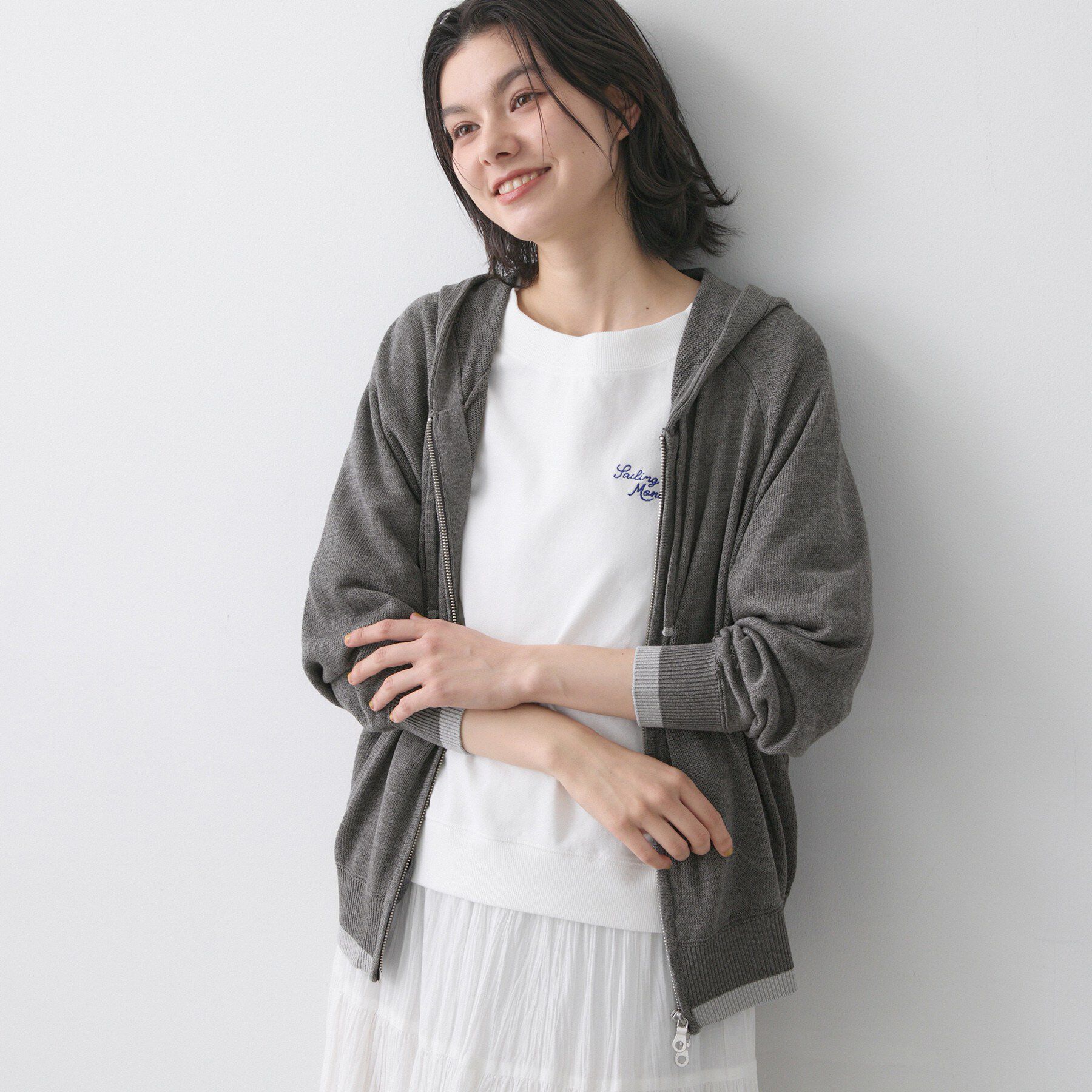 Dessin「【洗える】リネン混フーデッドパーカー」|パーカー|